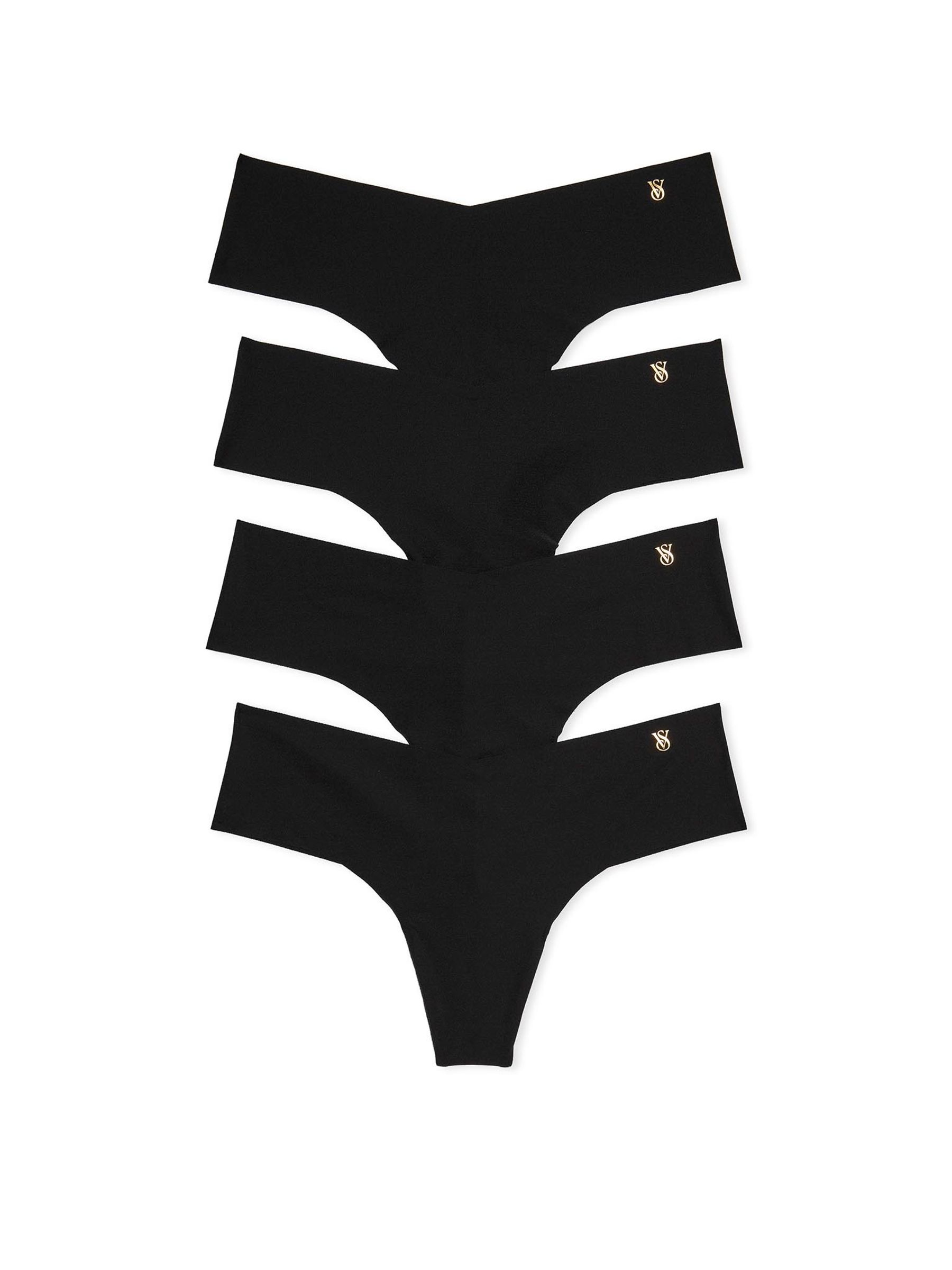 Black Thong 4 Pack Knickers