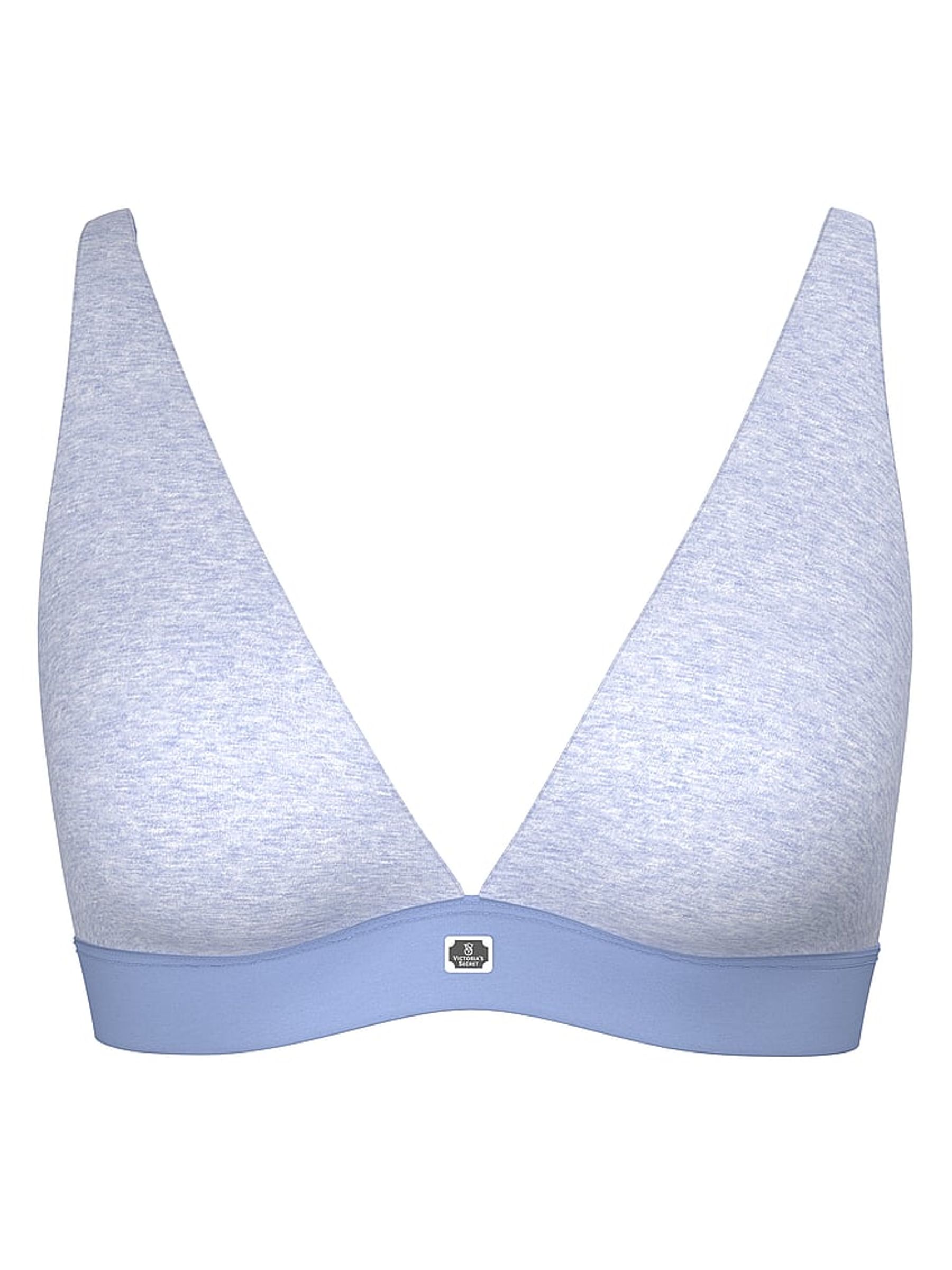 Heather Cornflower Blue Bralette Cotton Logo - Image 1 of 2