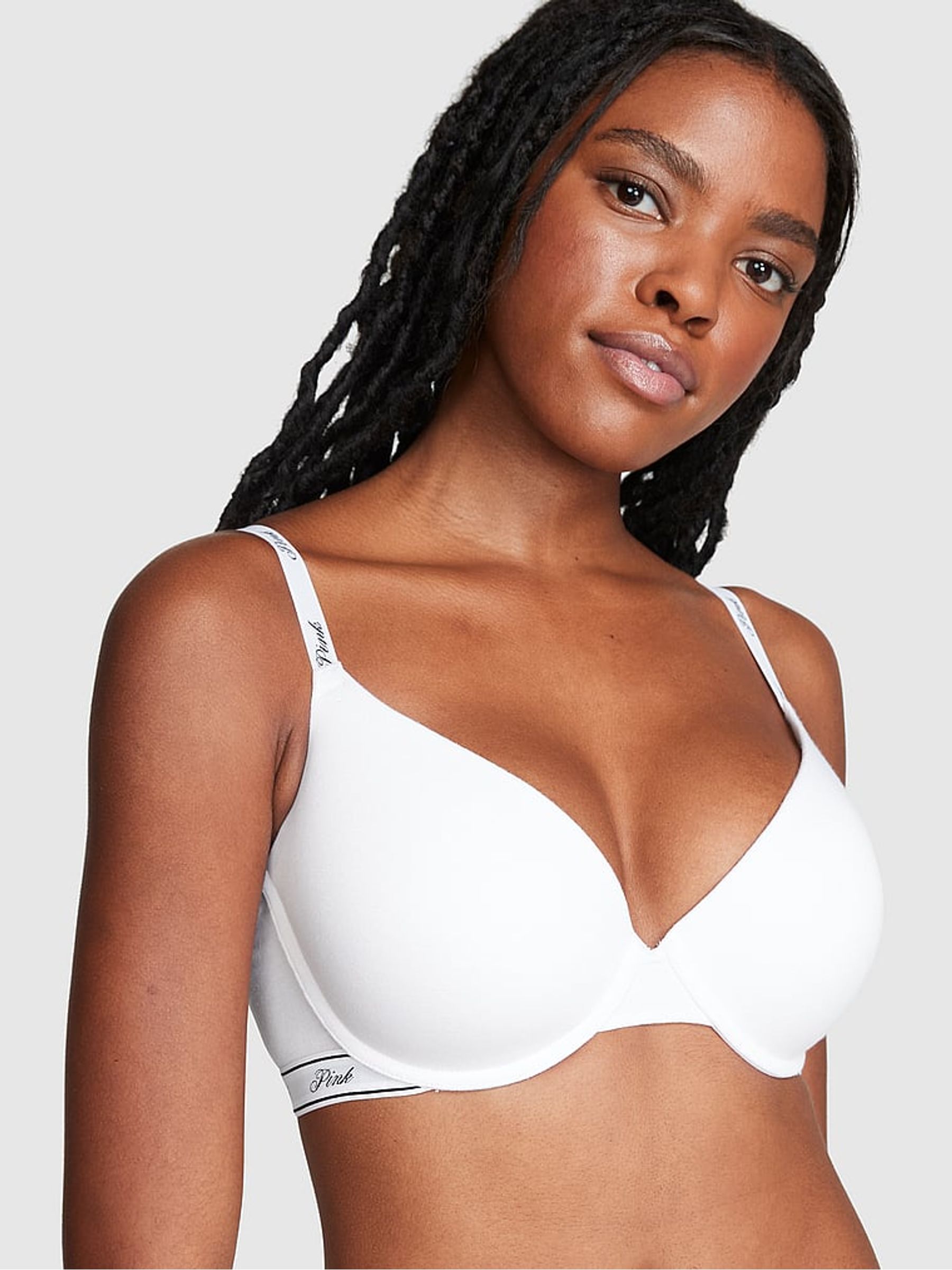 Optic White Cotton Cotton Logo Bra - Image 1 of 3 Optic White Cotton Cotton Logo Bra - Image 1 of 3