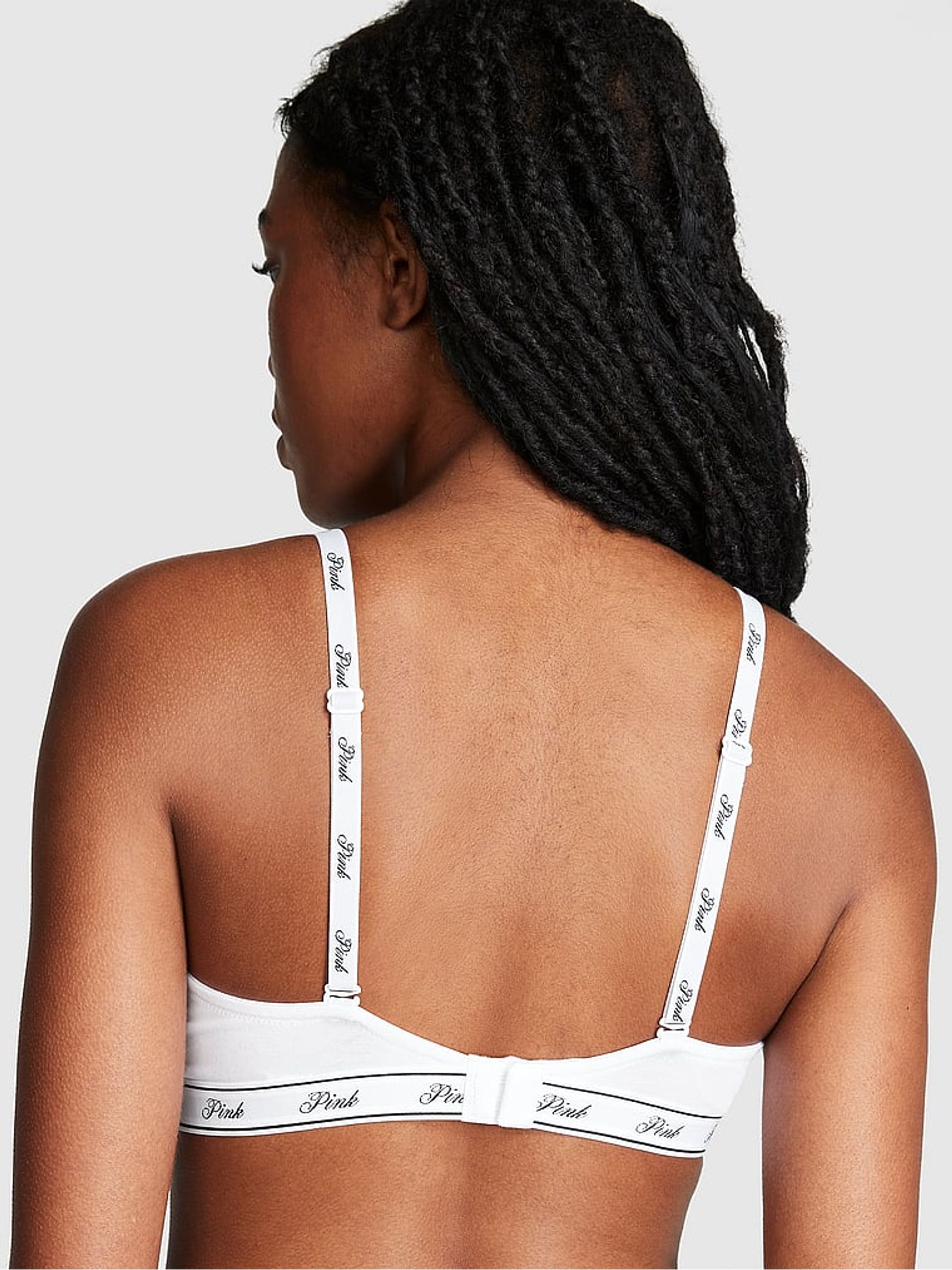 Optic White Cotton Cotton Logo Bra - Image 2 of 3 Optic White Cotton Cotton Logo Bra - Image 2 of 3