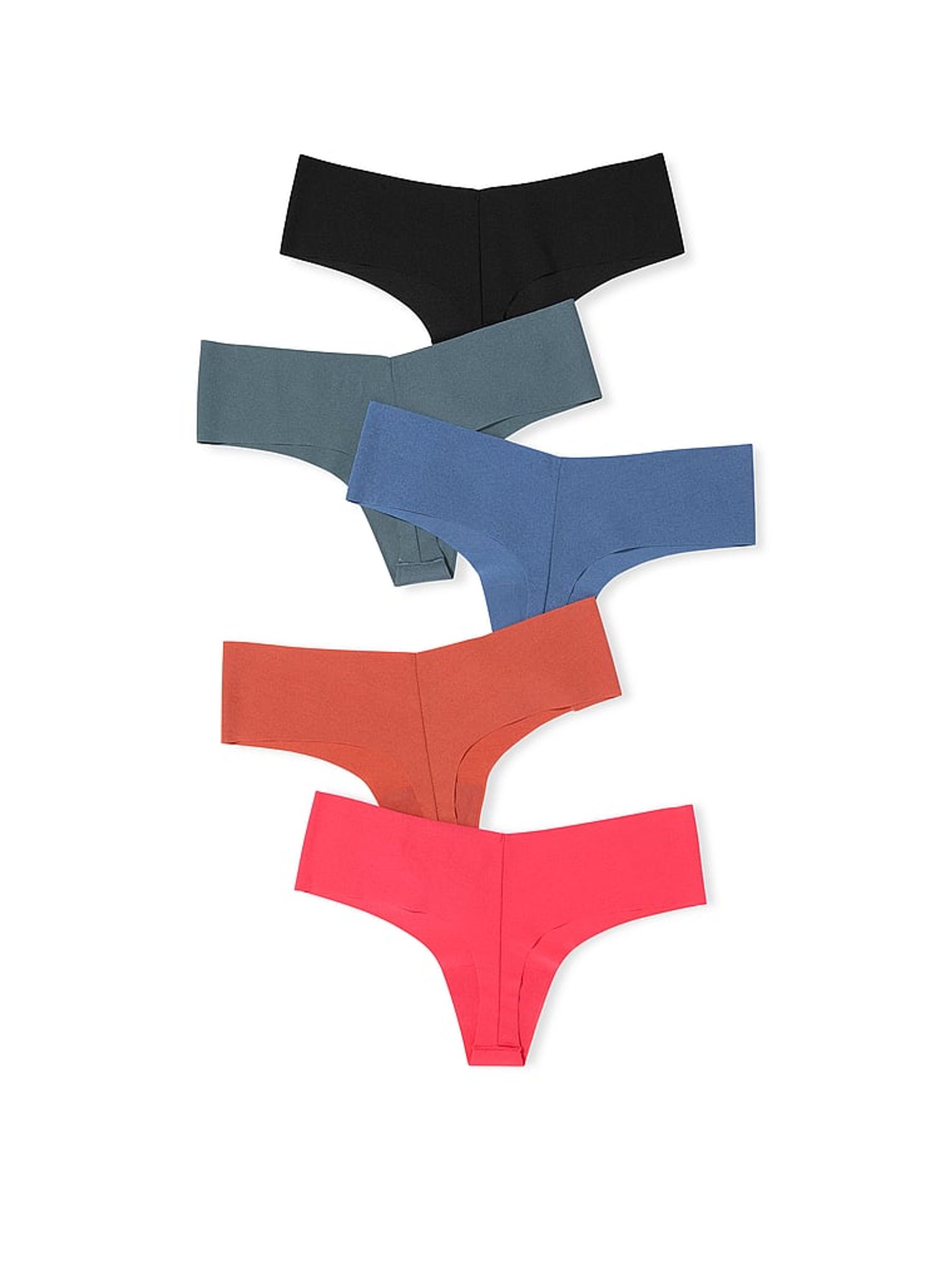 Black/Grey/Blue/Orange/Pink Thong 5 Pack Knickers - Image 2 of 2