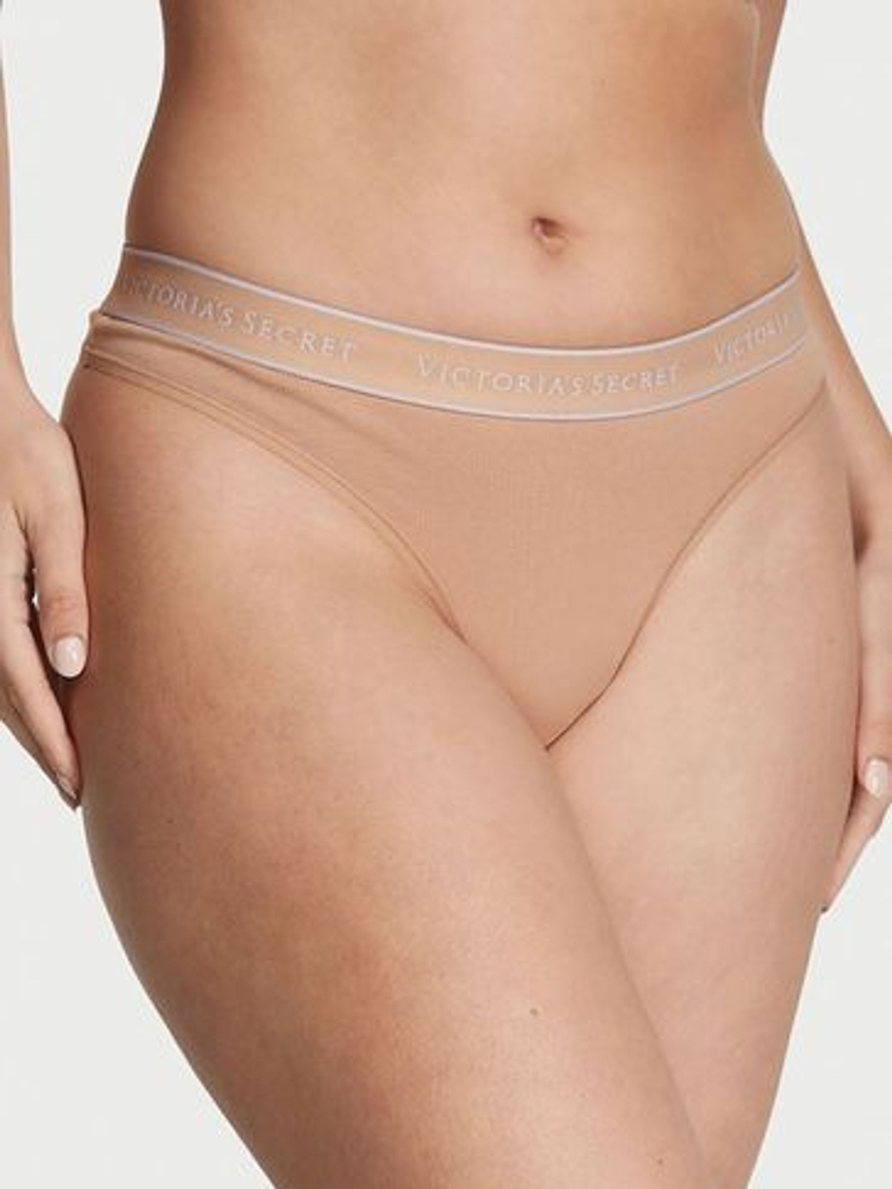Black/White/Grey/Nude Thong Logo 4 Pack Knickers - Image 2 of 7