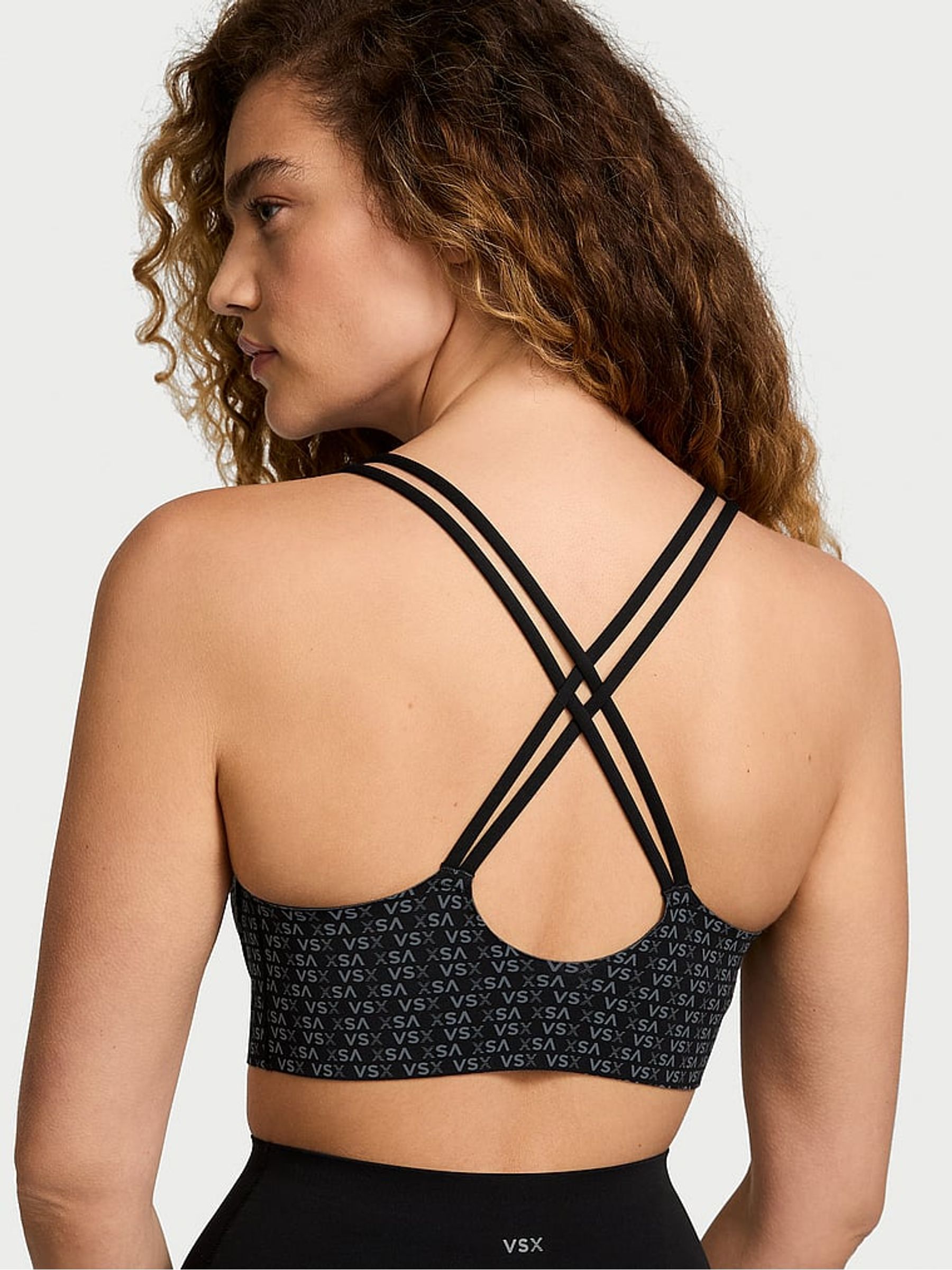 Black Logo Elevate™ Strappy Comfort Low Support Sports Bra - Image 2 of 4