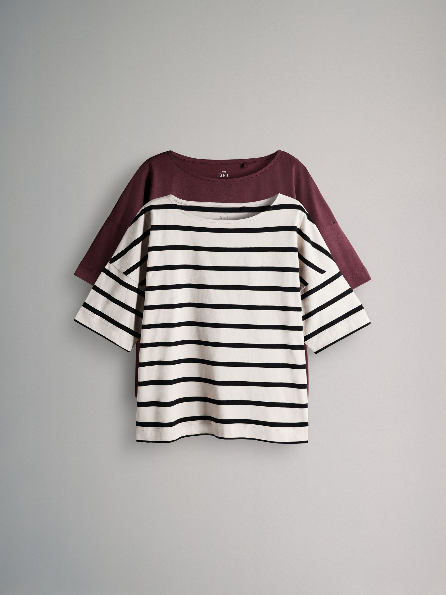 Multi 2 Pack Heavyweight Boat Neck Boxy T-Shirts - Image 1 of 5