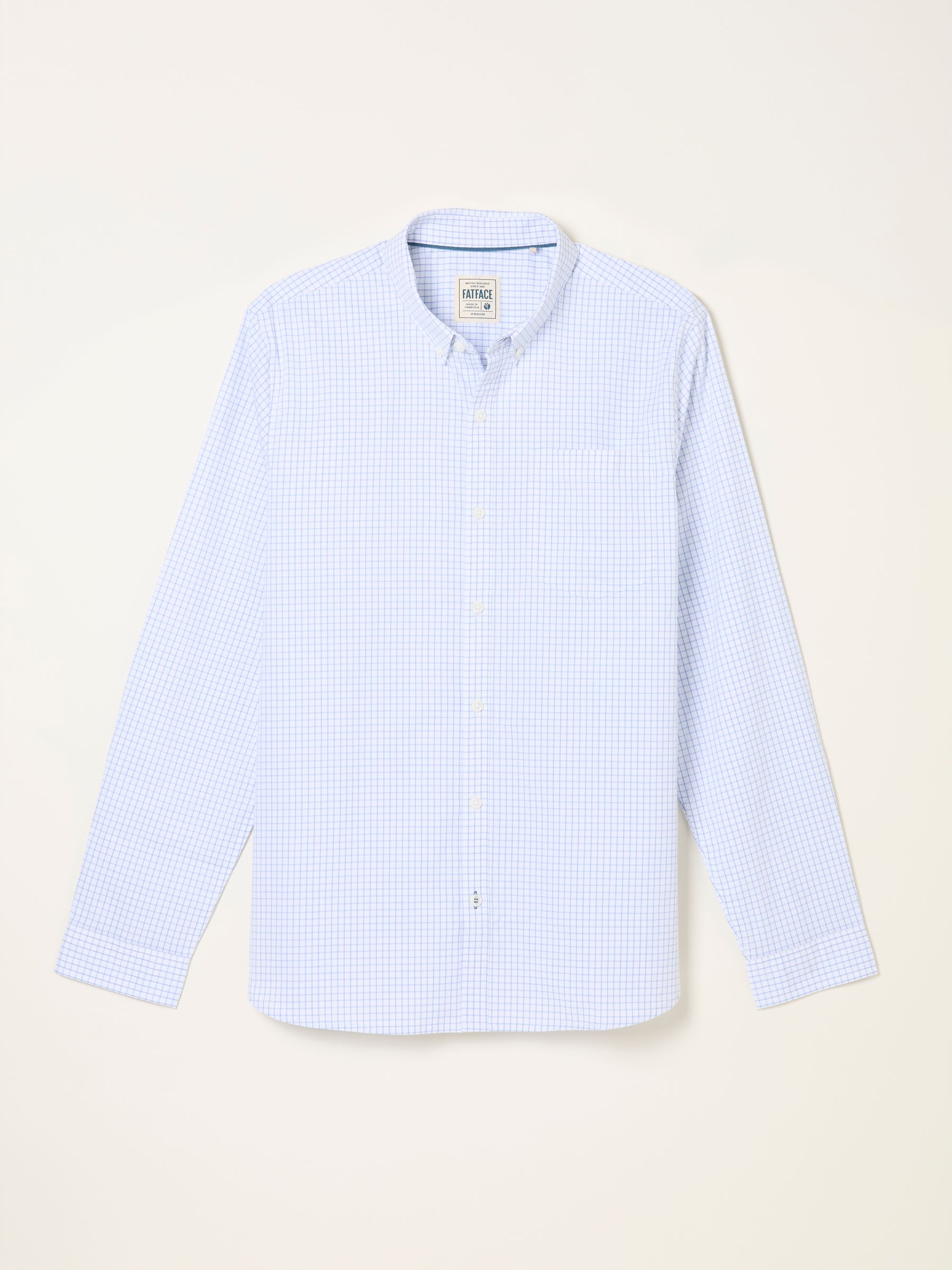White Long Sleeve Mini Grid Check Shirt - Image 5 of 5 White Long Sleeve Mini Grid Check Shirt - Image 5 of 5