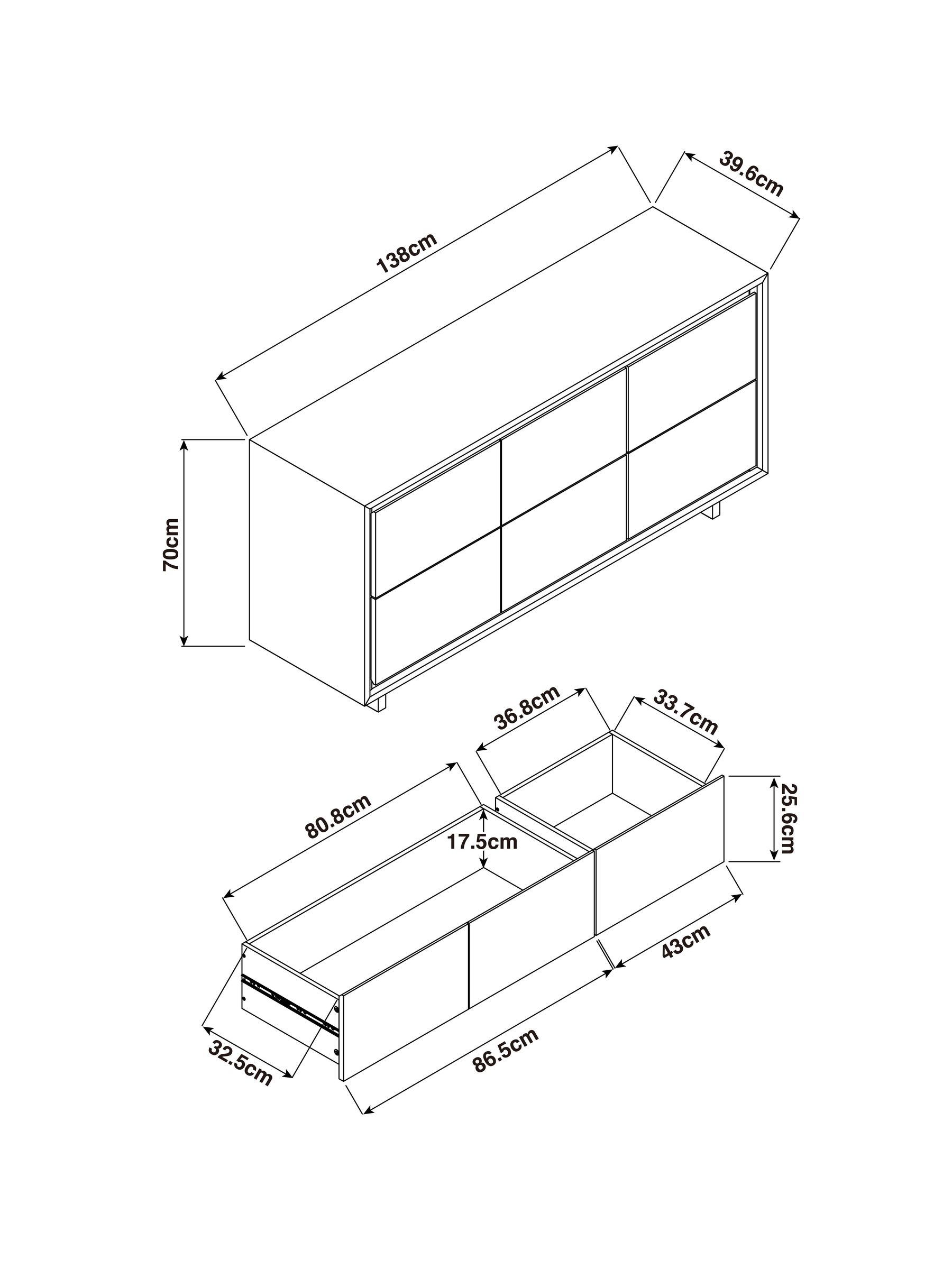 Oak Kaci Wide Chest of Drawers - Image 4 of 6