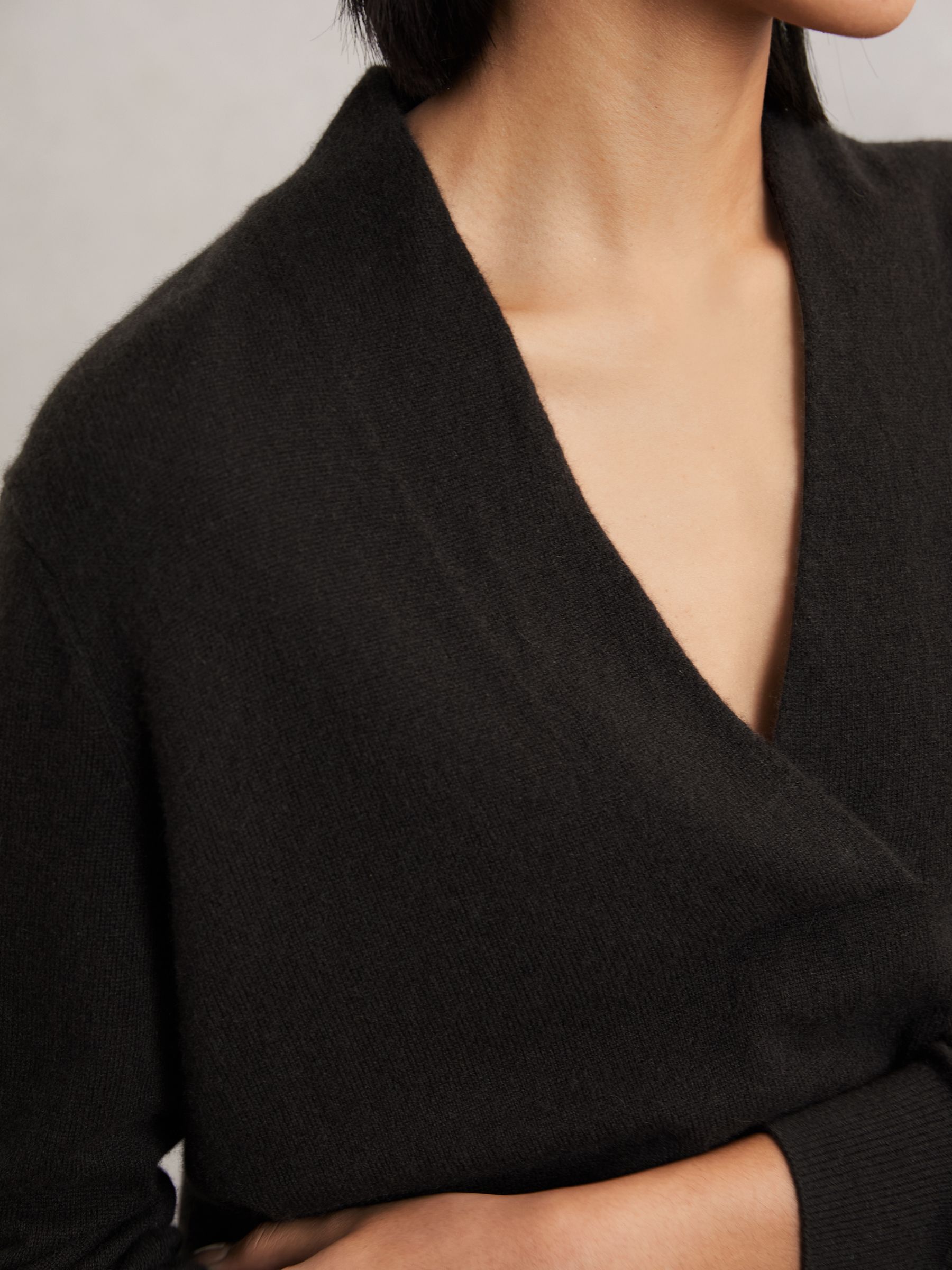 Cashmere V-Neck Jumper in Chocolate Brown - Image 3 of 6