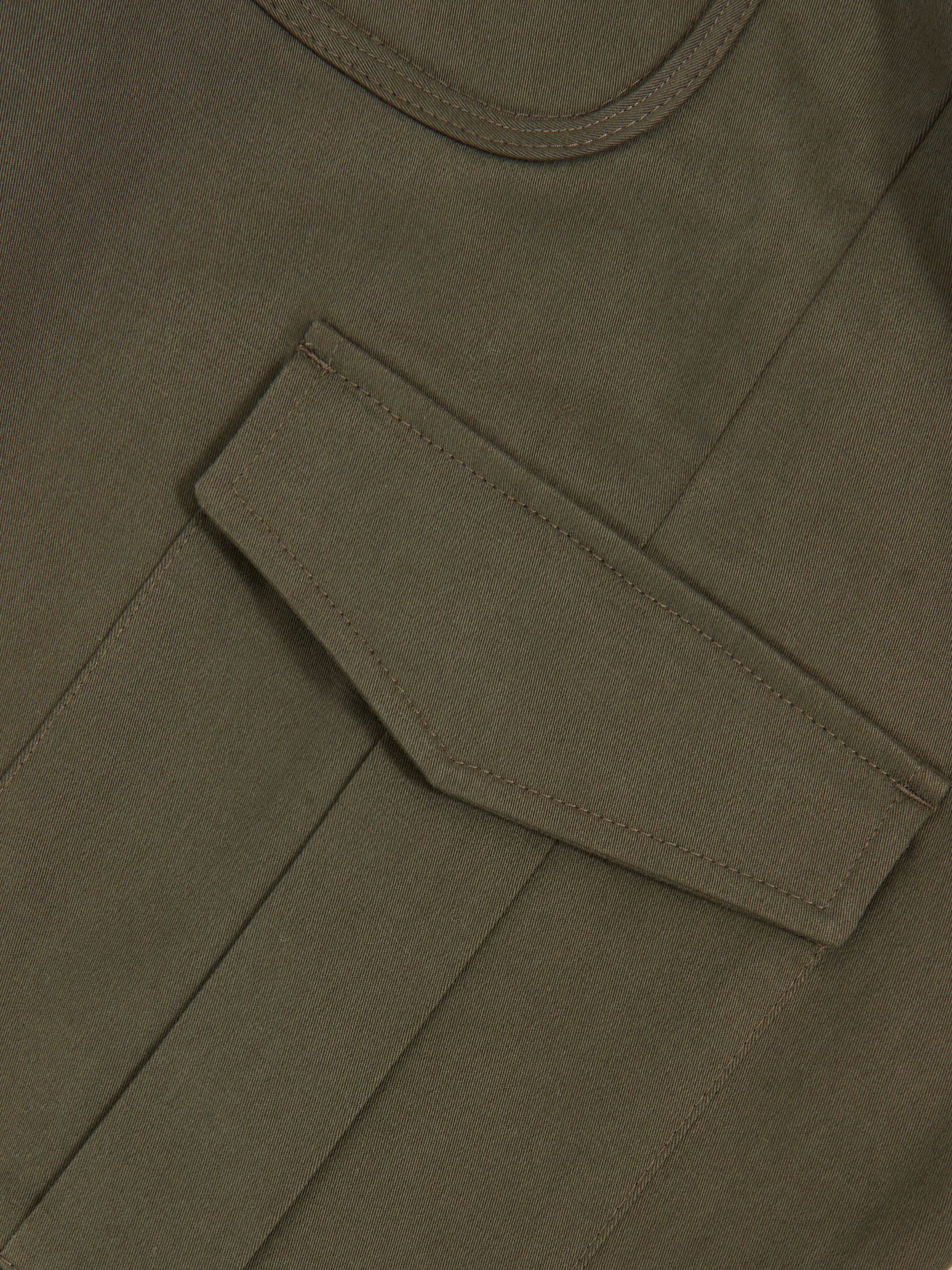 Cotton Tapered Cargo Trousers With Stretch in Olive Green - Image 5 of 5