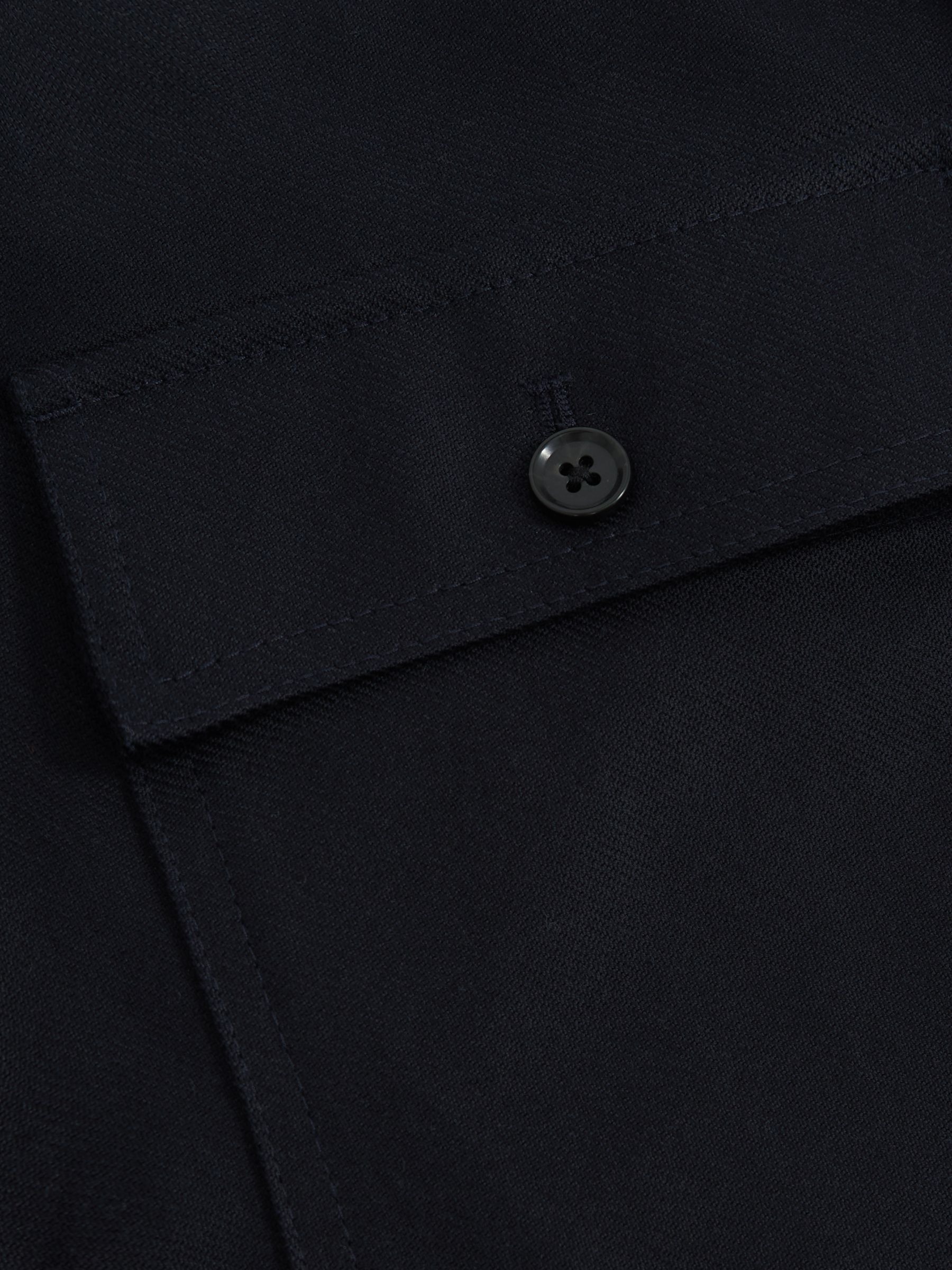 Lyocell Cotton Wide Utility Trousers in Navy - Image 6 of 6