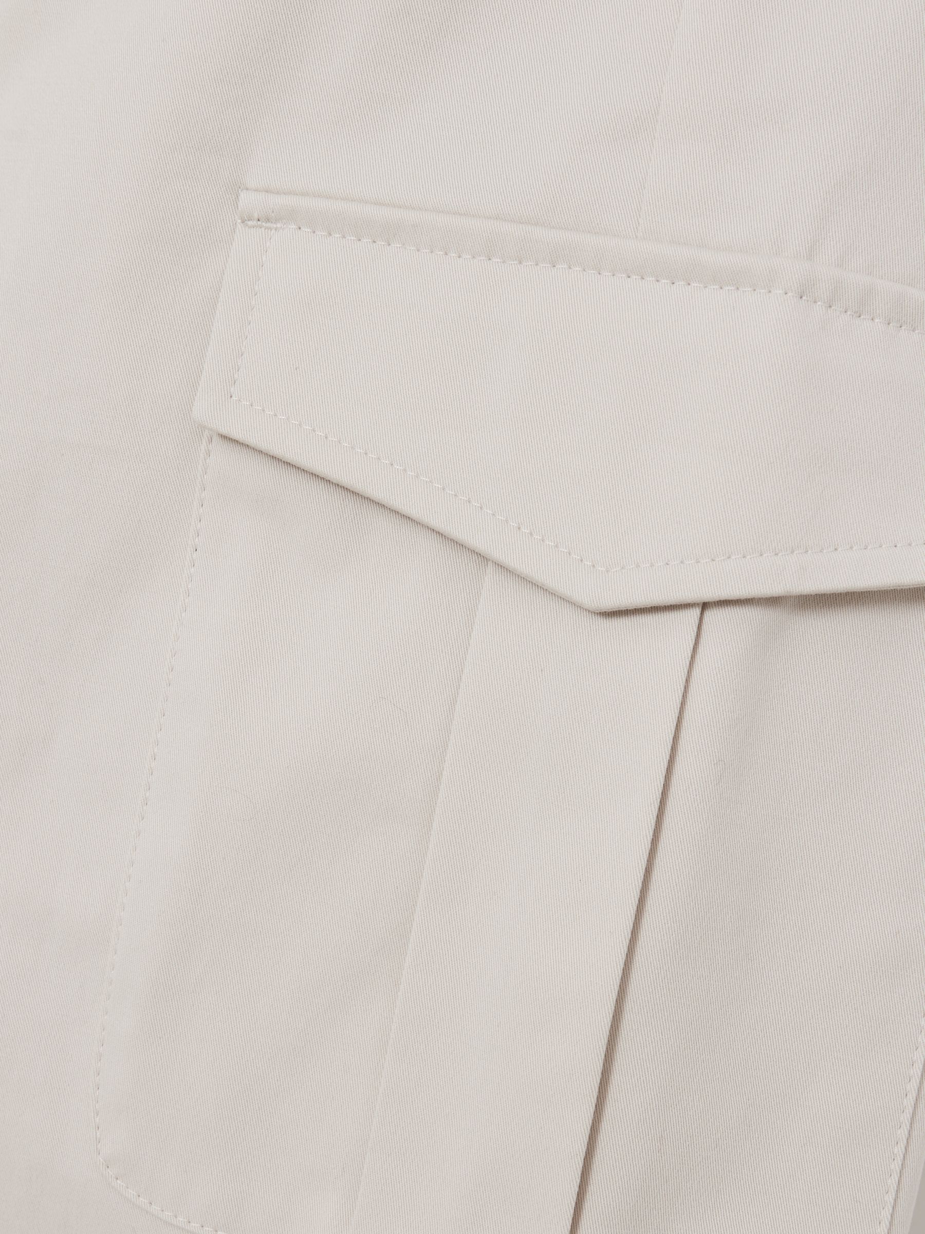 Cotton Tapered Cargo Trousers With Stretch in Stone - Image 7 of 7