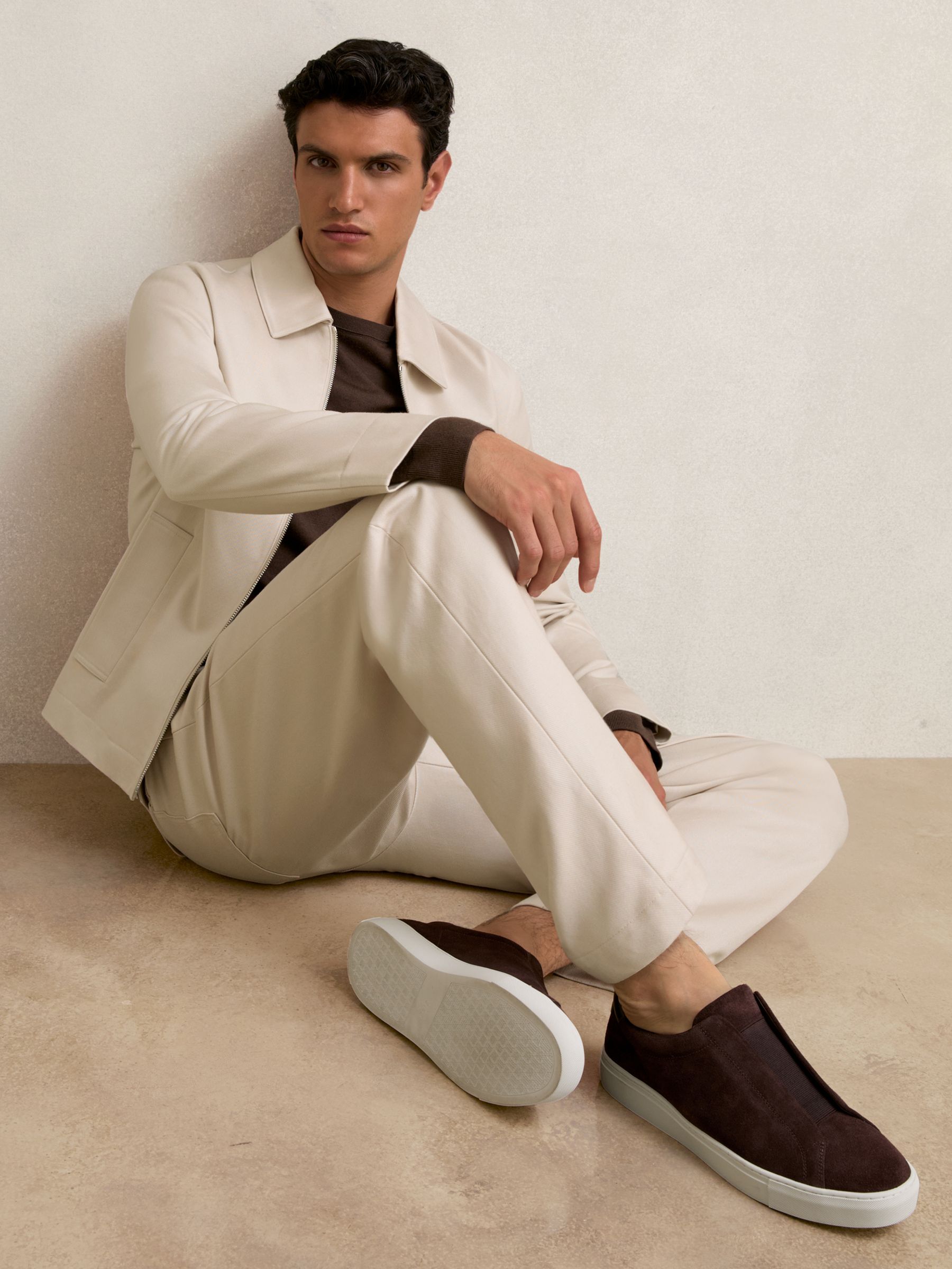 Lyocell Cotton Wide Utility Trousers in Ecru - Image 8 of 9