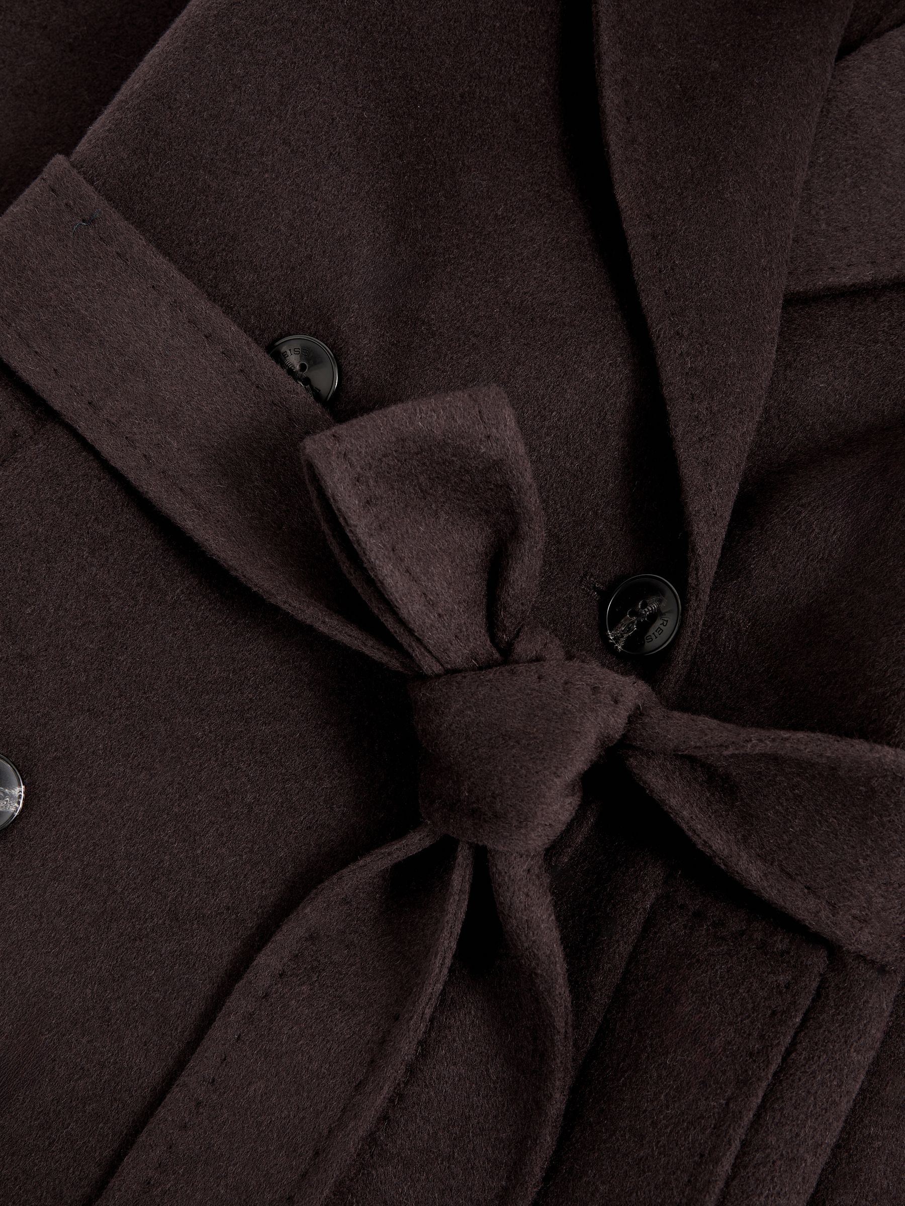 Double-Breasted Blindseam Coat Wool-Blend in Aubergine - Image 7 of 7