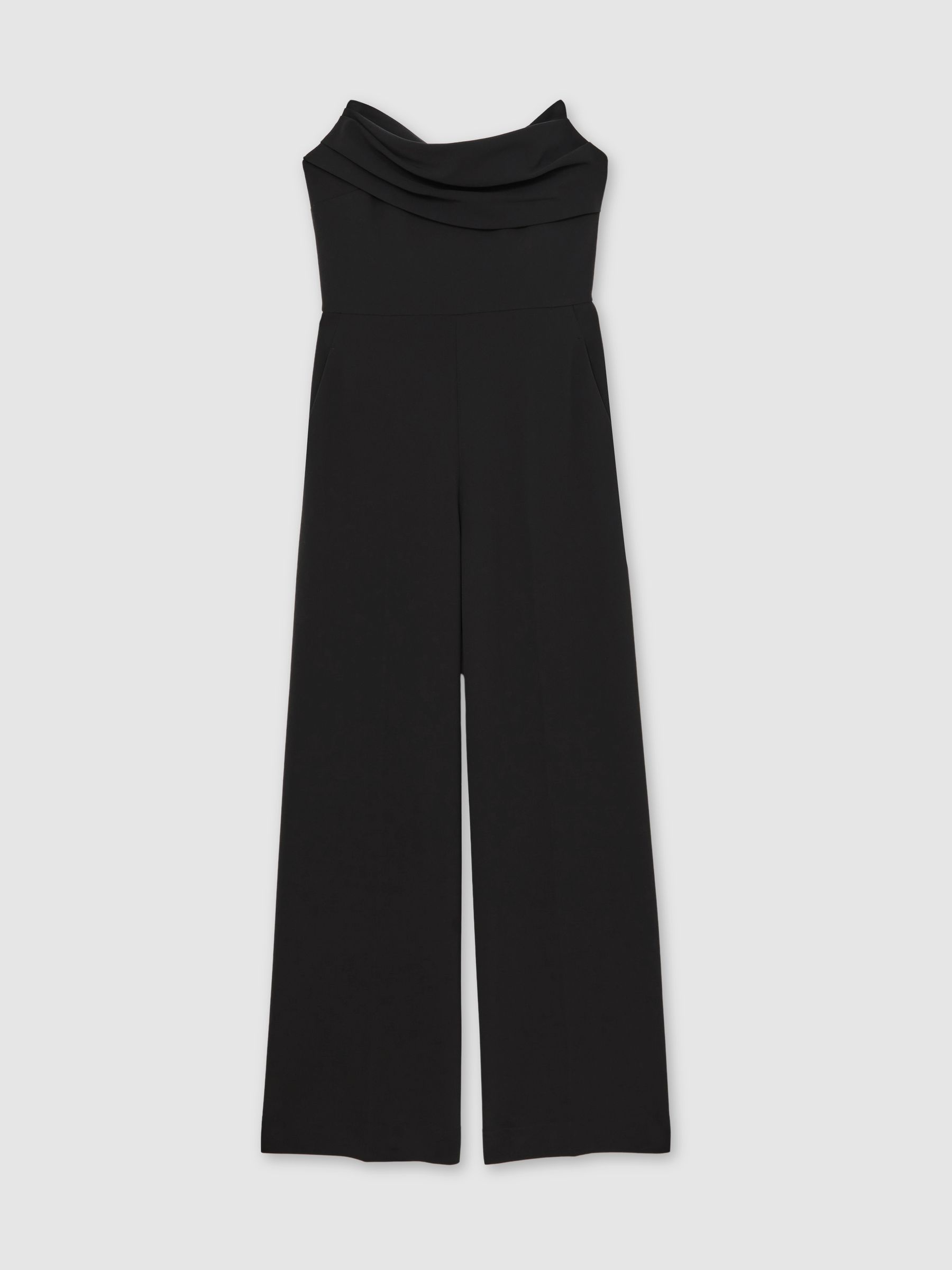 Structured Strapless Wide-Leg Jumpsuit in Black - Image 2 of 7