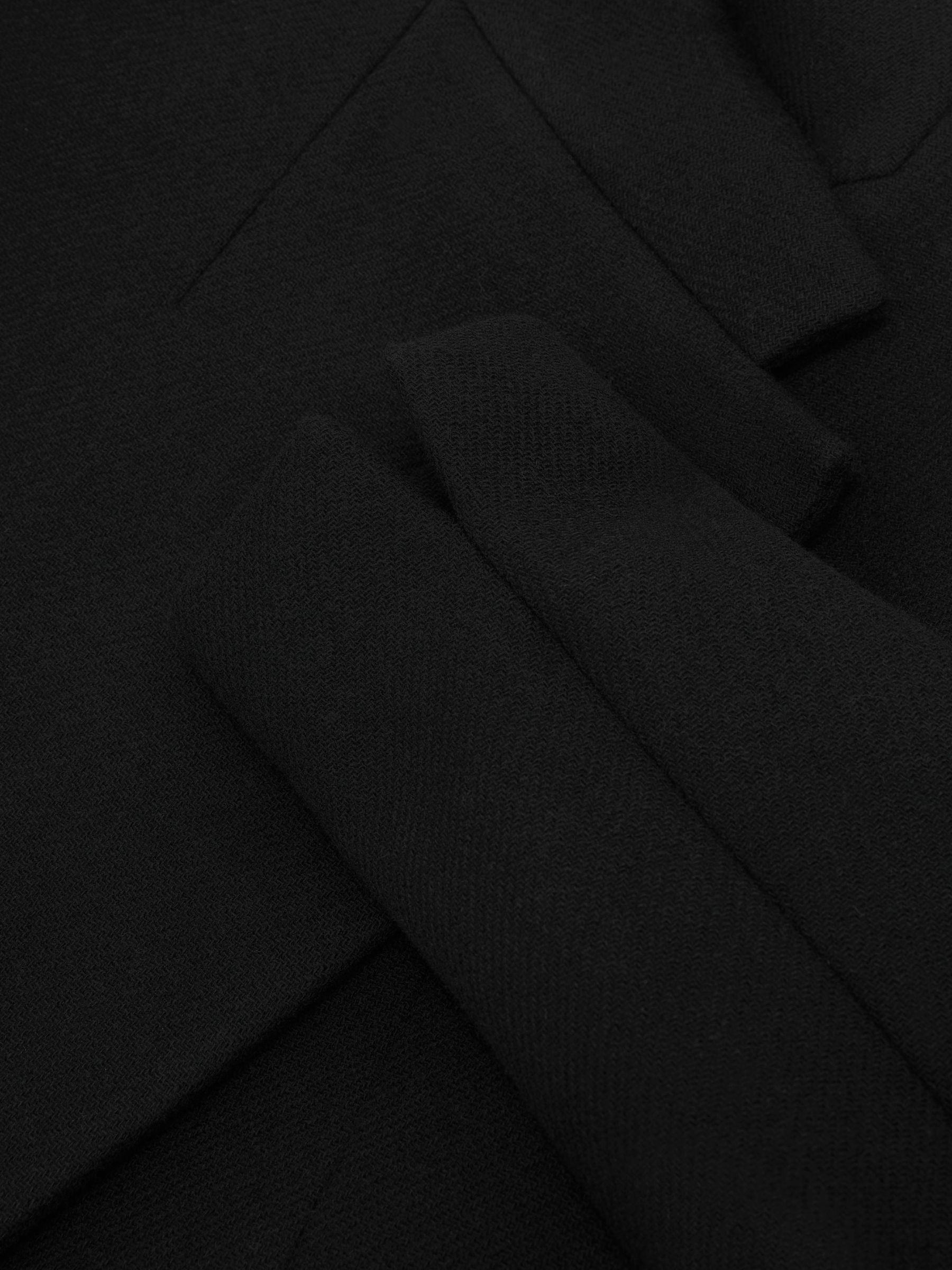 Wool-Blend Wrapover Mid-Length Coat in Black - Image 7 of 8