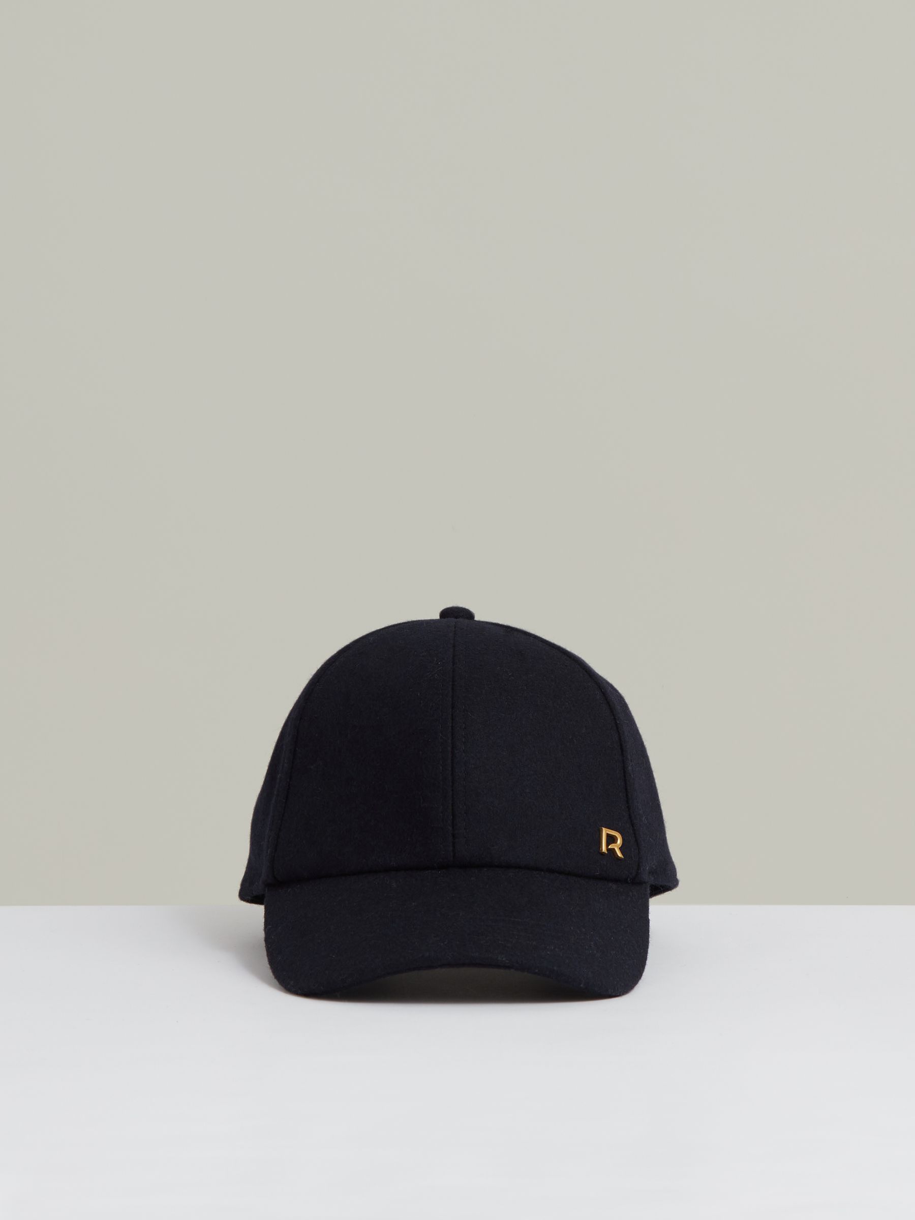 Wool-Blend Flannel Baseball Cap in Navy - Image 1 of 4
