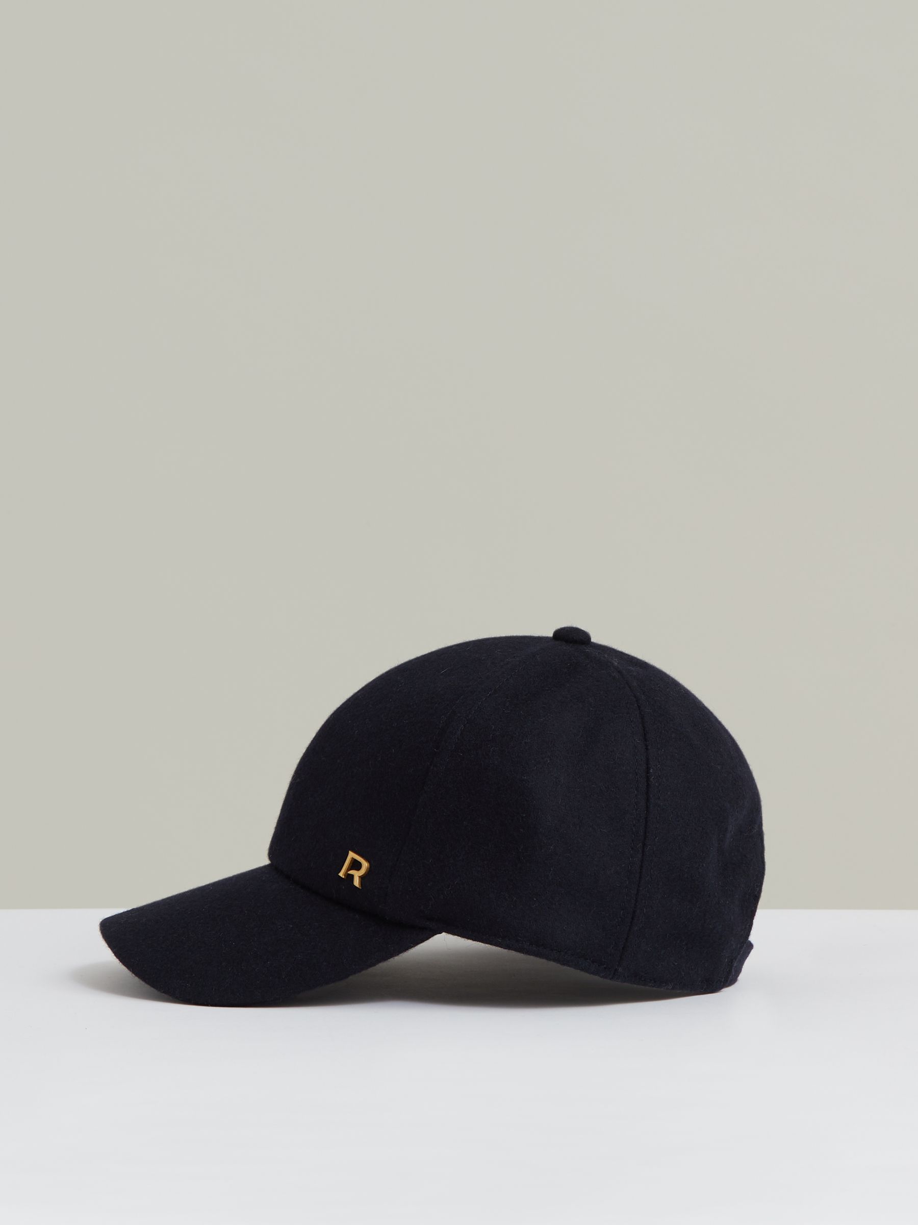 Wool-Blend Flannel Baseball Cap in Navy - Image 2 of 4