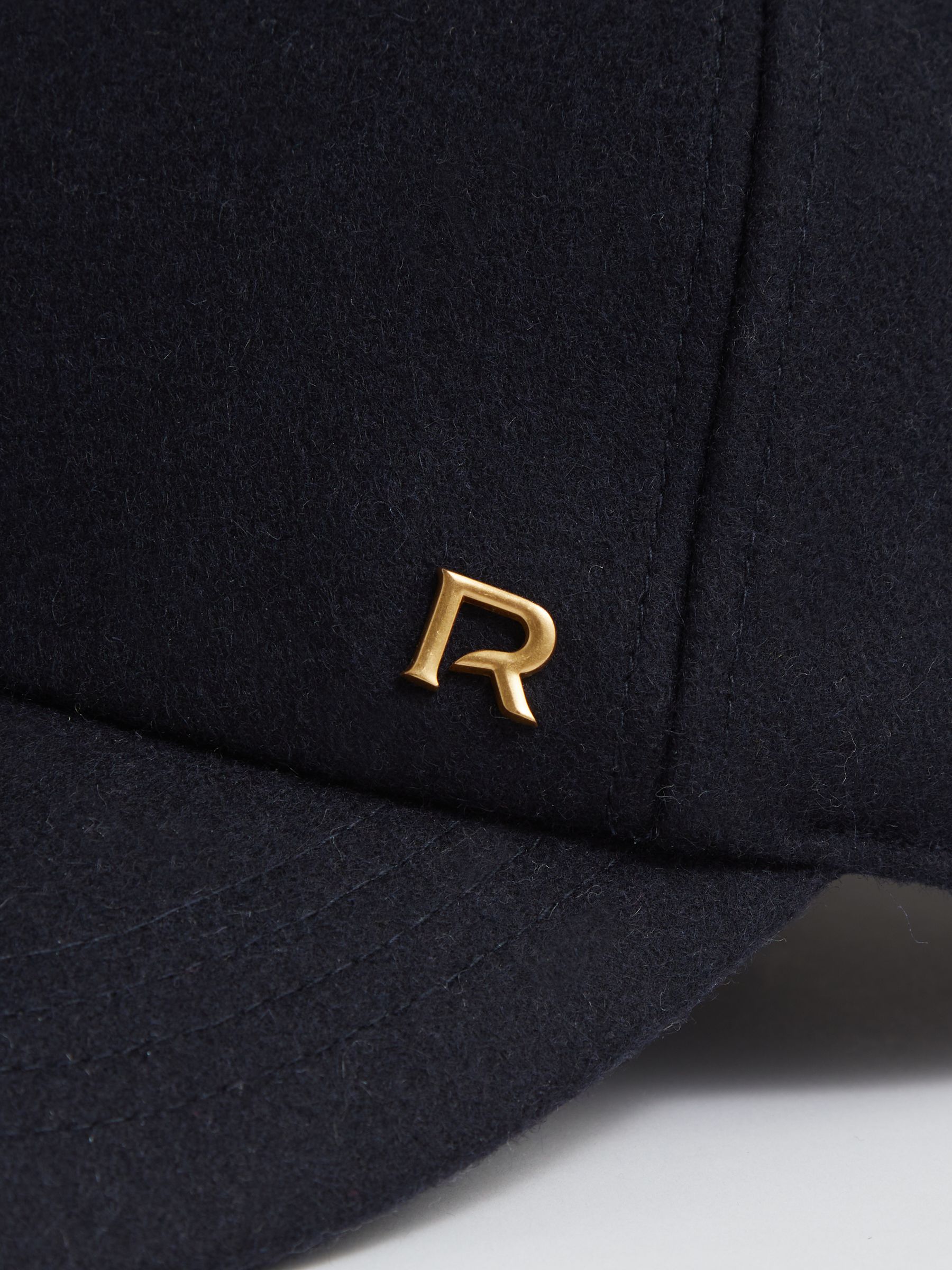 Wool-Blend Flannel Baseball Cap in Navy - Image 4 of 4