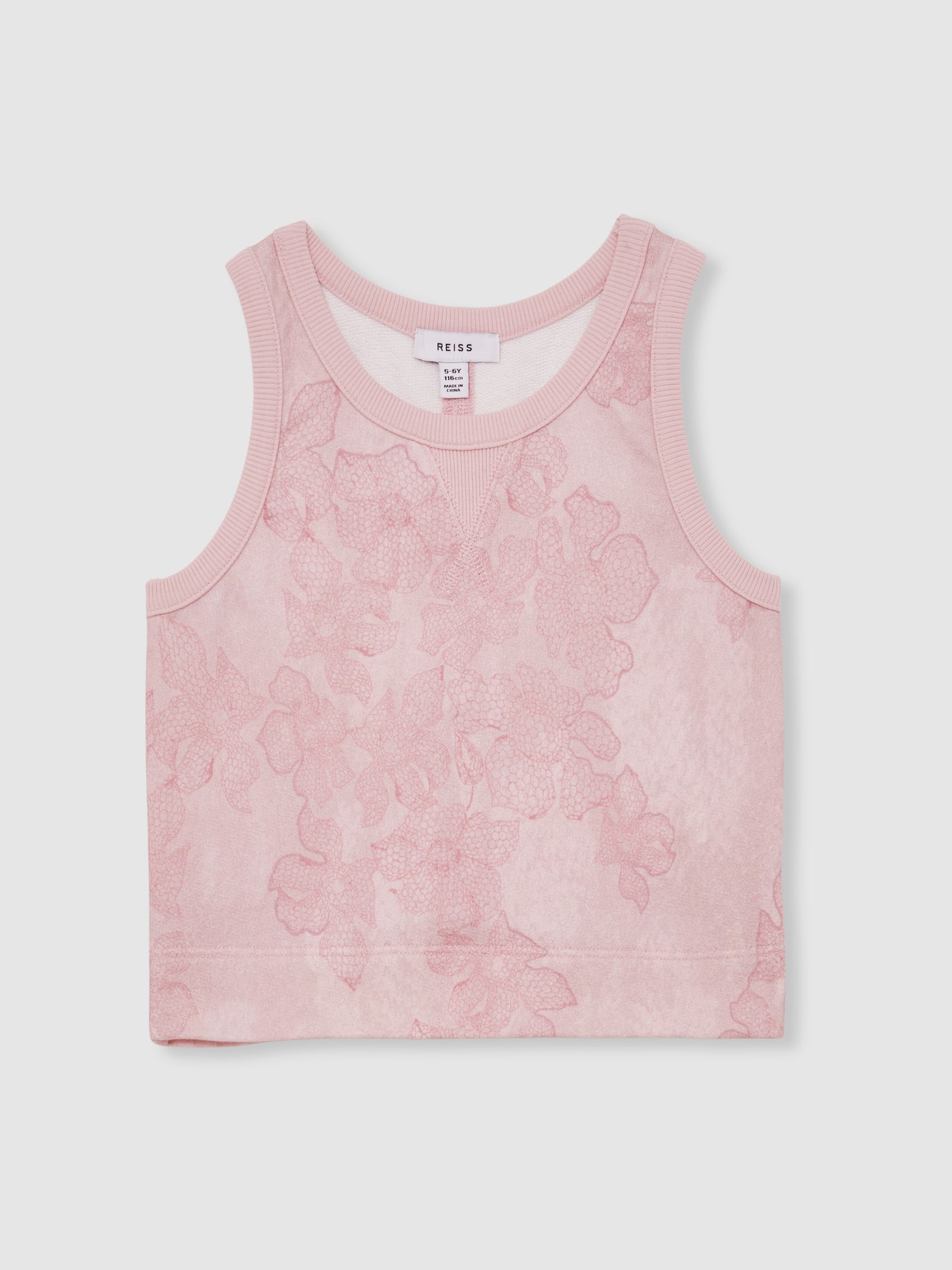 3-9 yrs Cotton Floral Vest and Joggers Set in Pink Print - Image 2 of 4