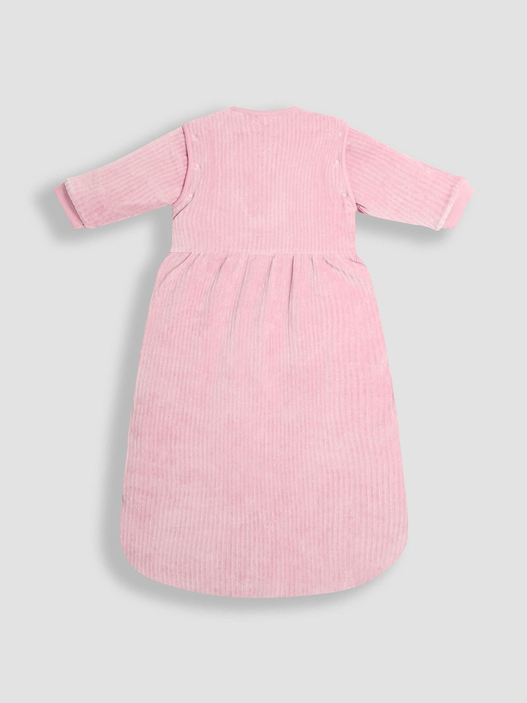 Pink Ribbed Velour 3.5 Tog Toddler Sleeping Bag - Image 2 of 4
