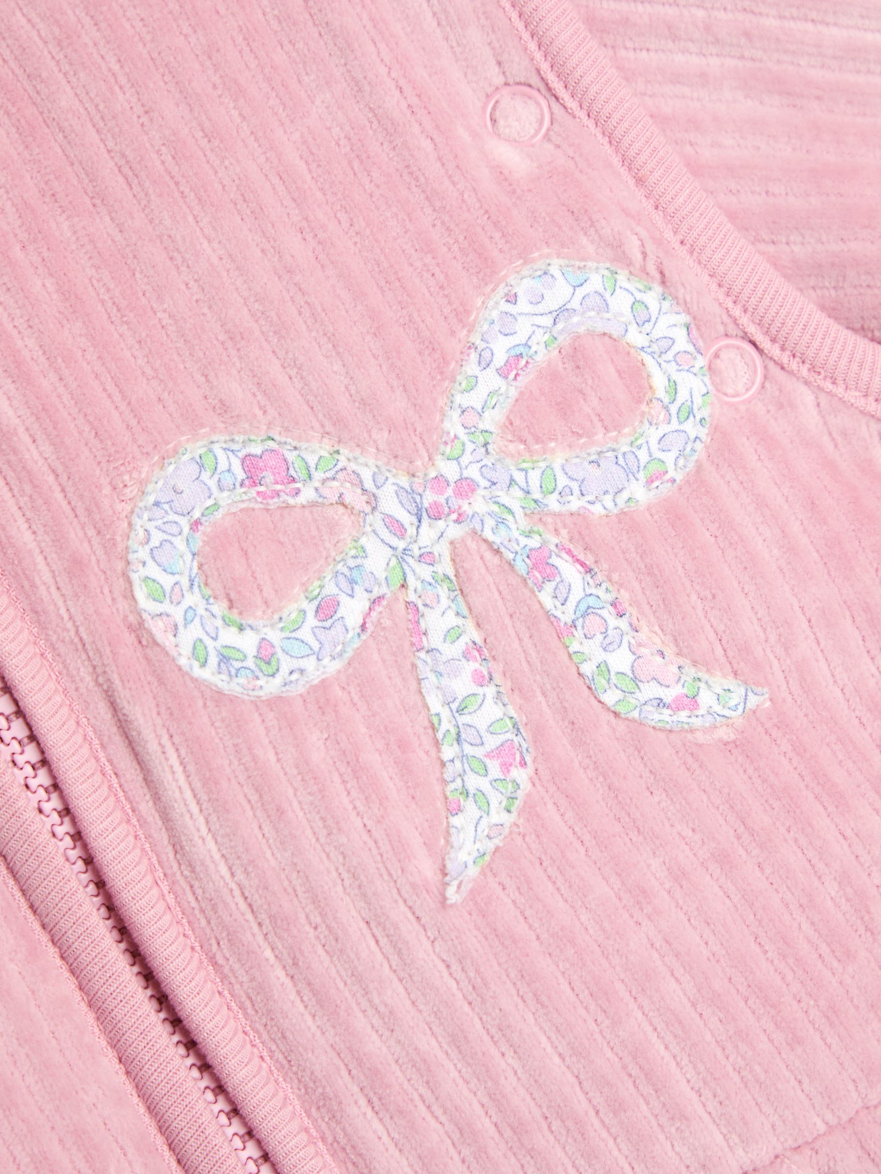 Pink Ribbed Velour 3.5 Tog Toddler Sleeping Bag - Image 3 of 4