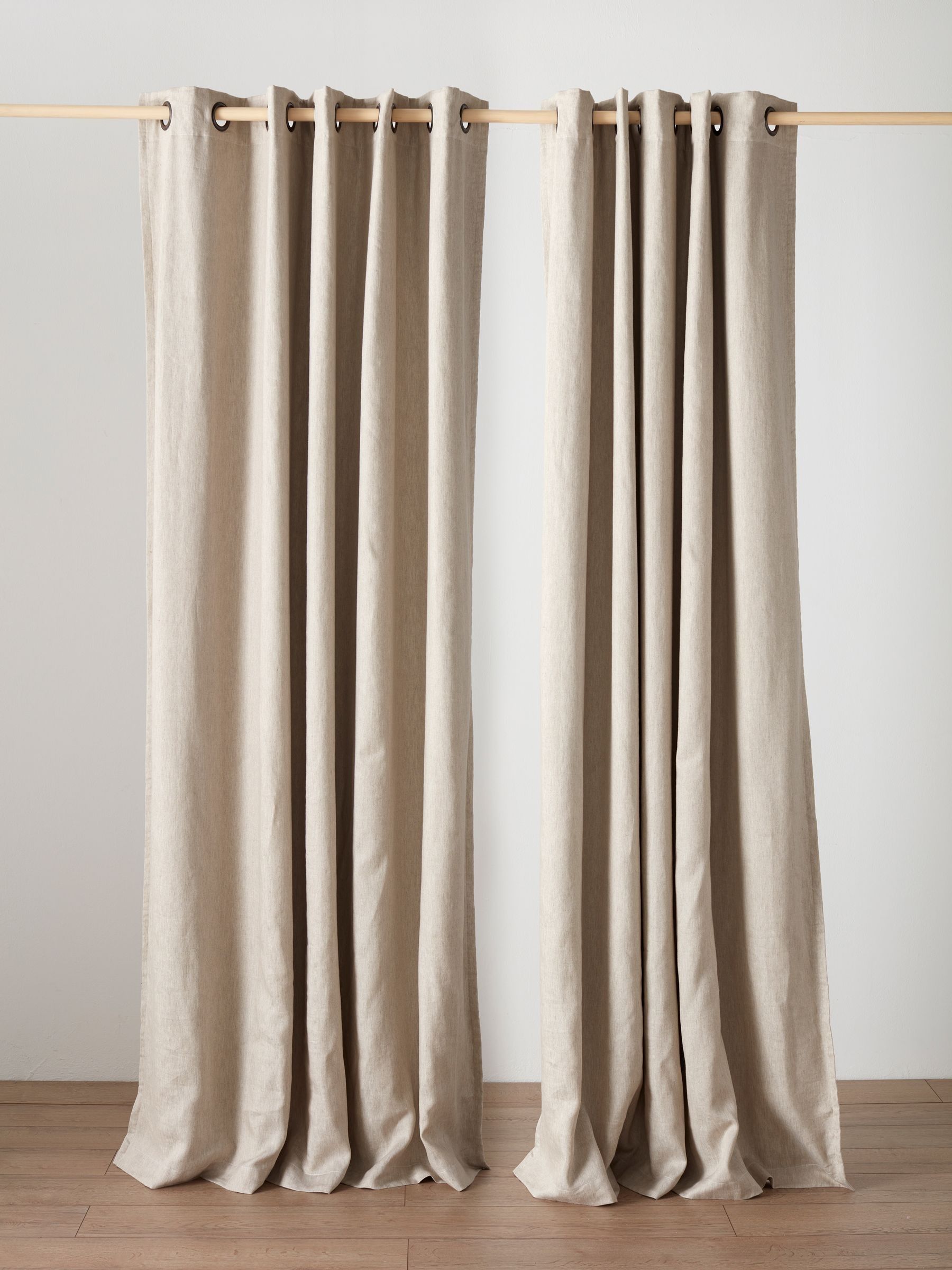 Secret Linen Store Natural Twill Cotton Linen Blackout Curtains Eyelet - Image 1 of 3