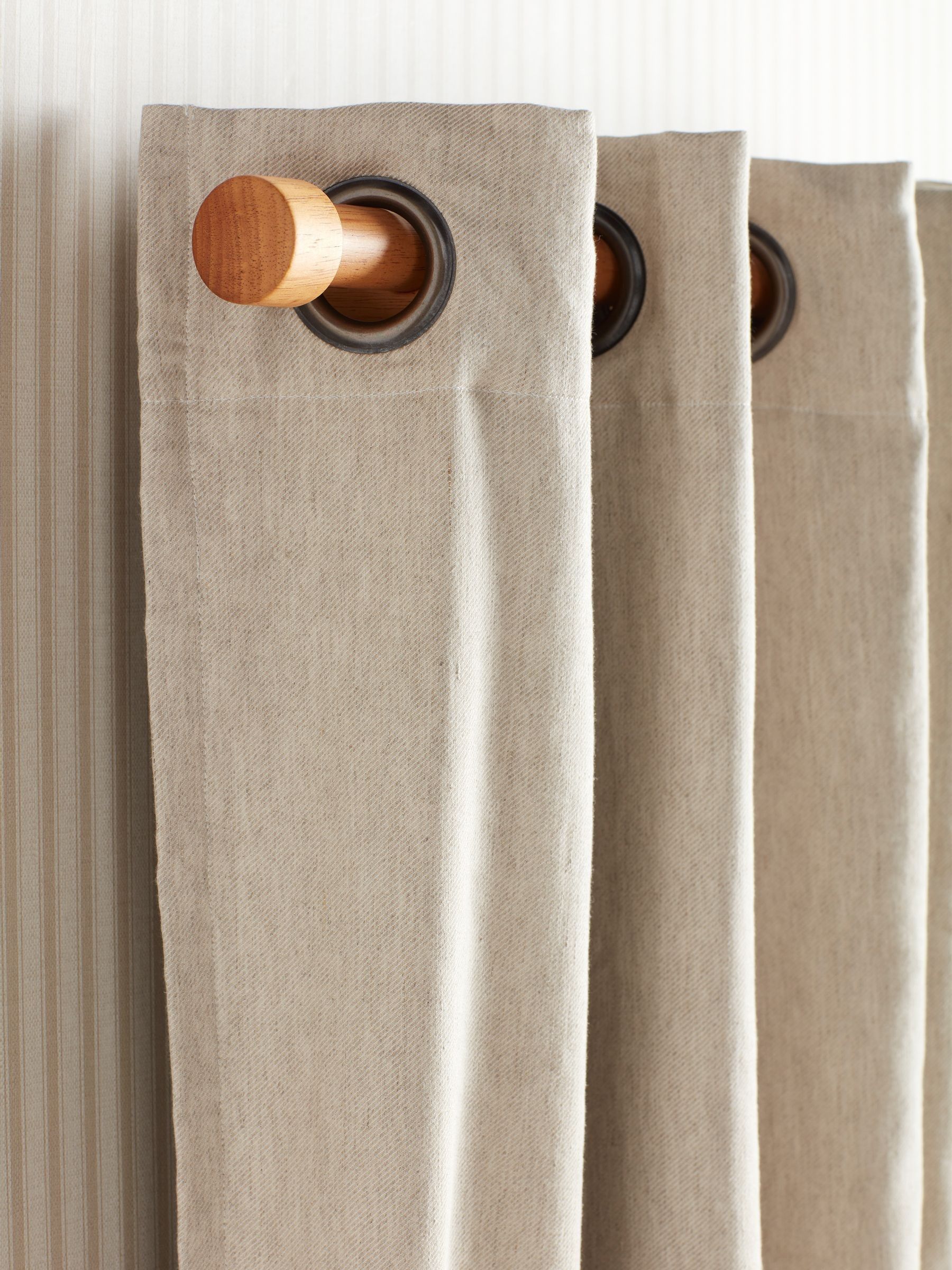 Secret Linen Store Natural Twill Cotton Linen Blackout Curtains Eyelet - Image 3 of 3