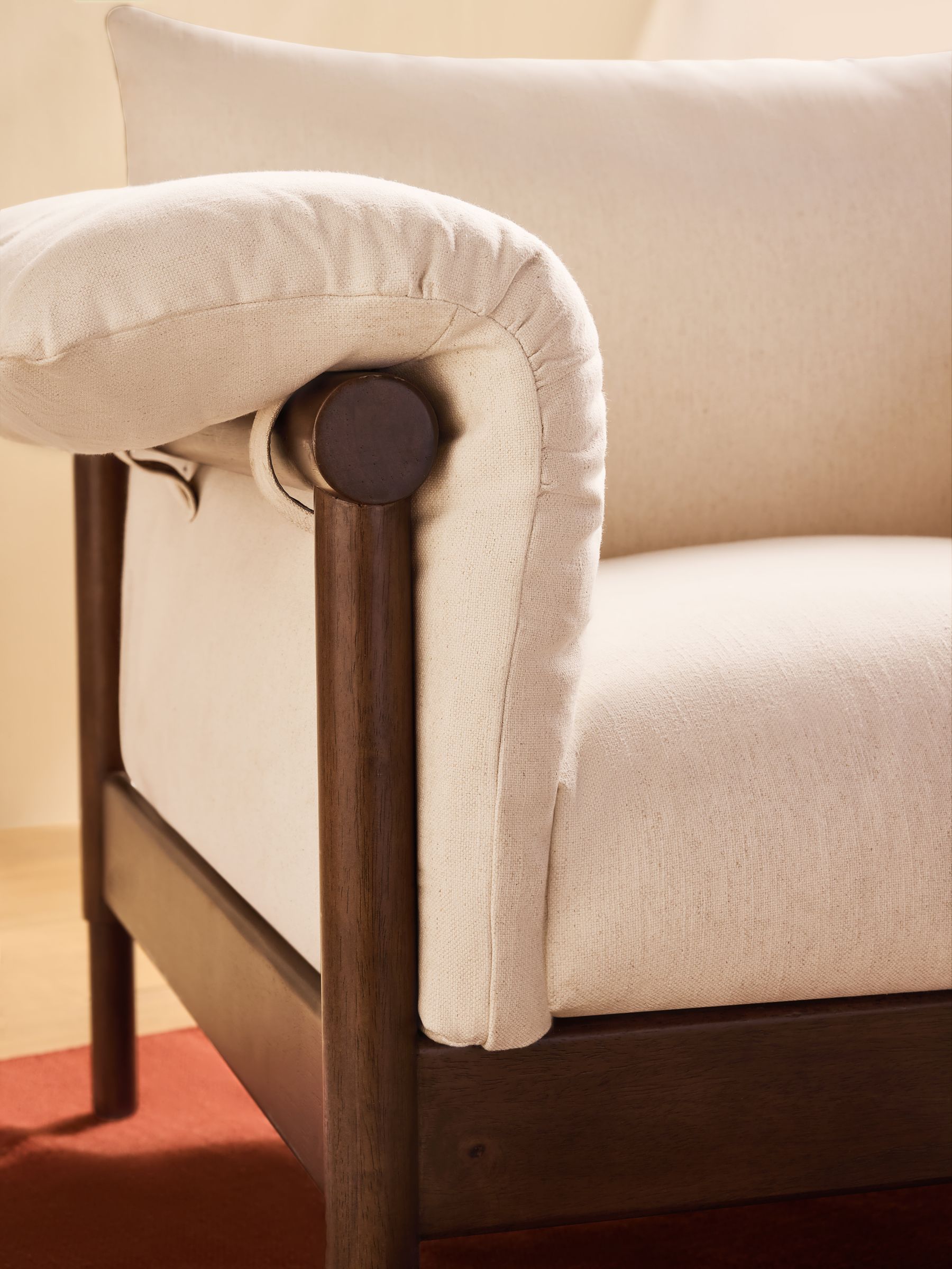 Solen Accent Chair in Natural Stone Woven Slub Plain - Image 3 of 6