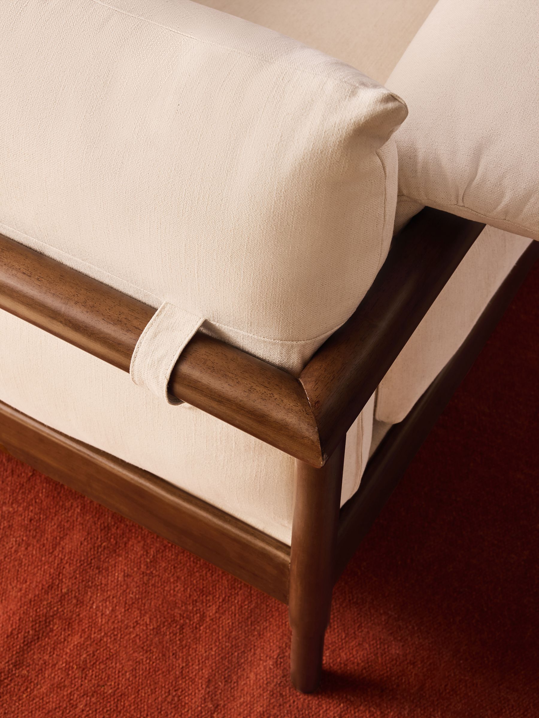 Solen Accent Chair in Natural Stone Woven Slub Plain - Image 4 of 6