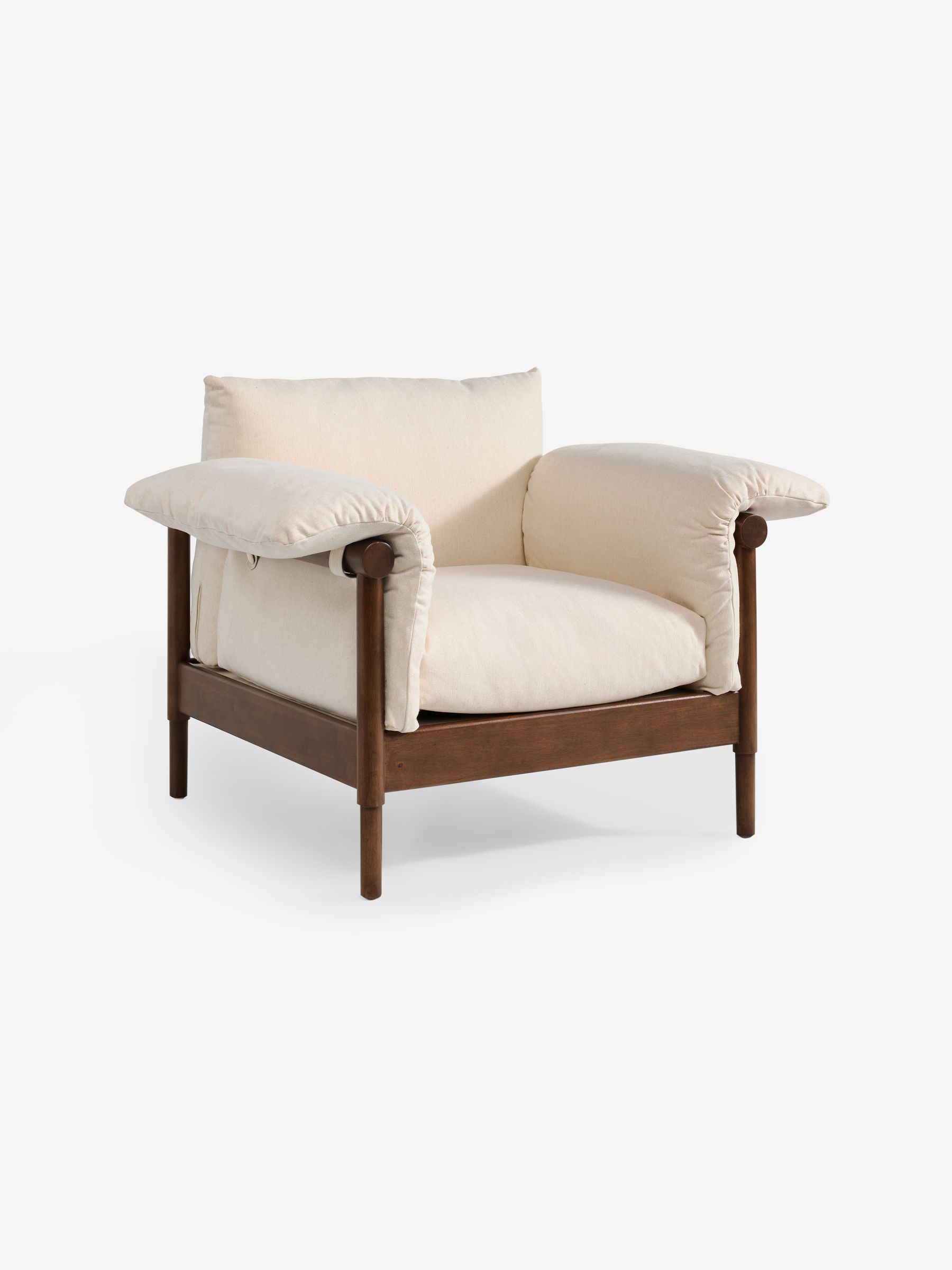 Solen Accent Chair in Natural Stone Woven Slub Plain - Image 5 of 6
