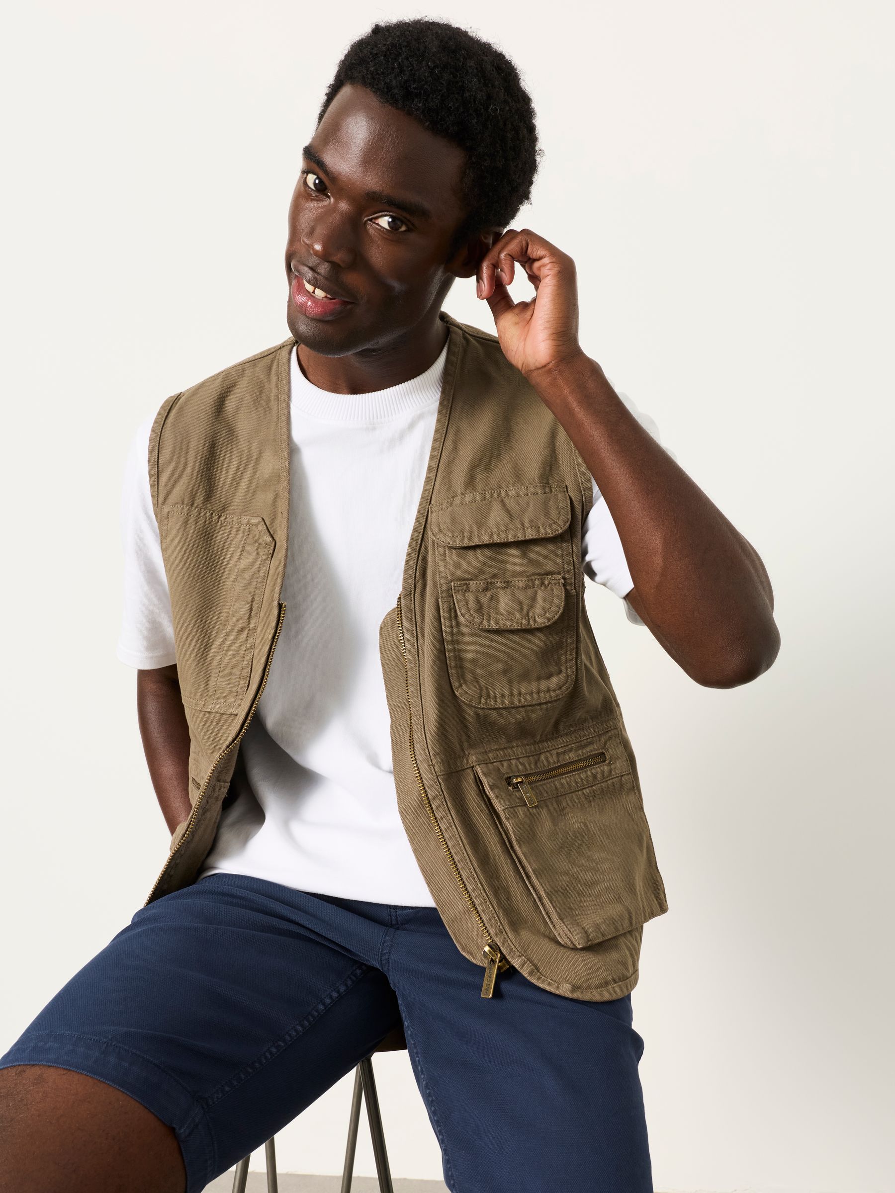 Brixham Khaki Green Gilet - Image 6 of 7