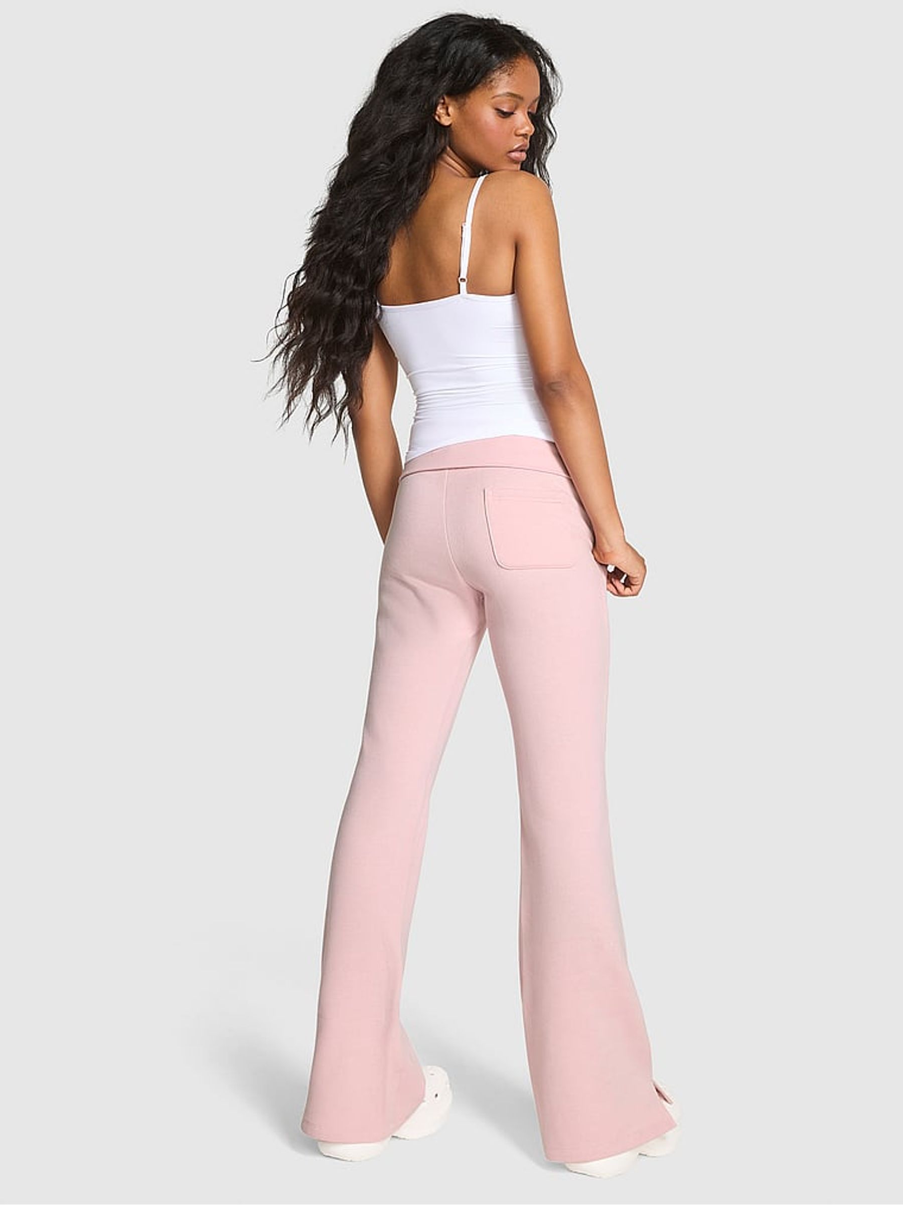 Dolhouse Pink Flared Fleece Fold Over Joggers - Image 2 of 3