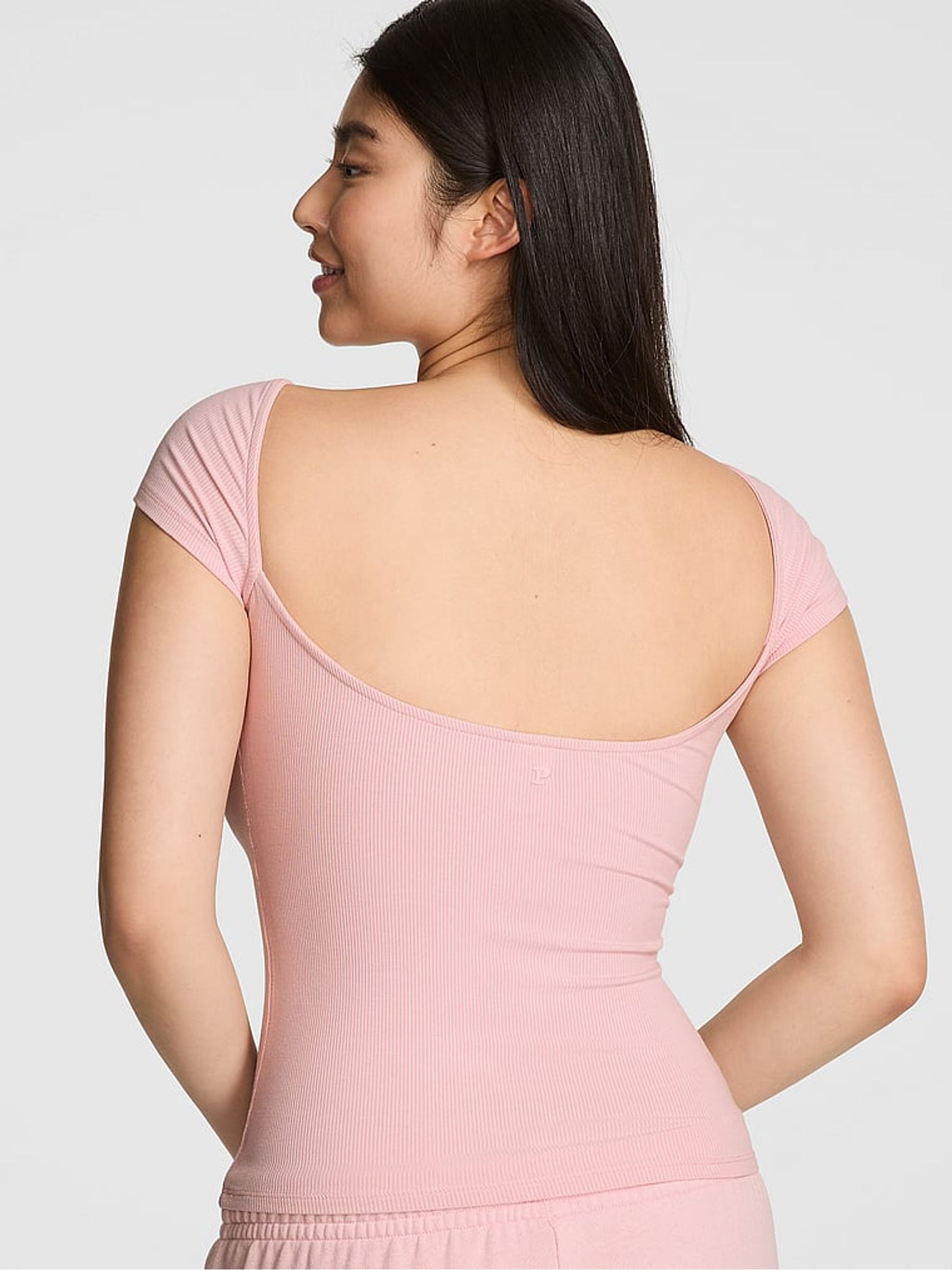 Dollhouse Pink Ribbed T-Shirt - Image 2 of 2