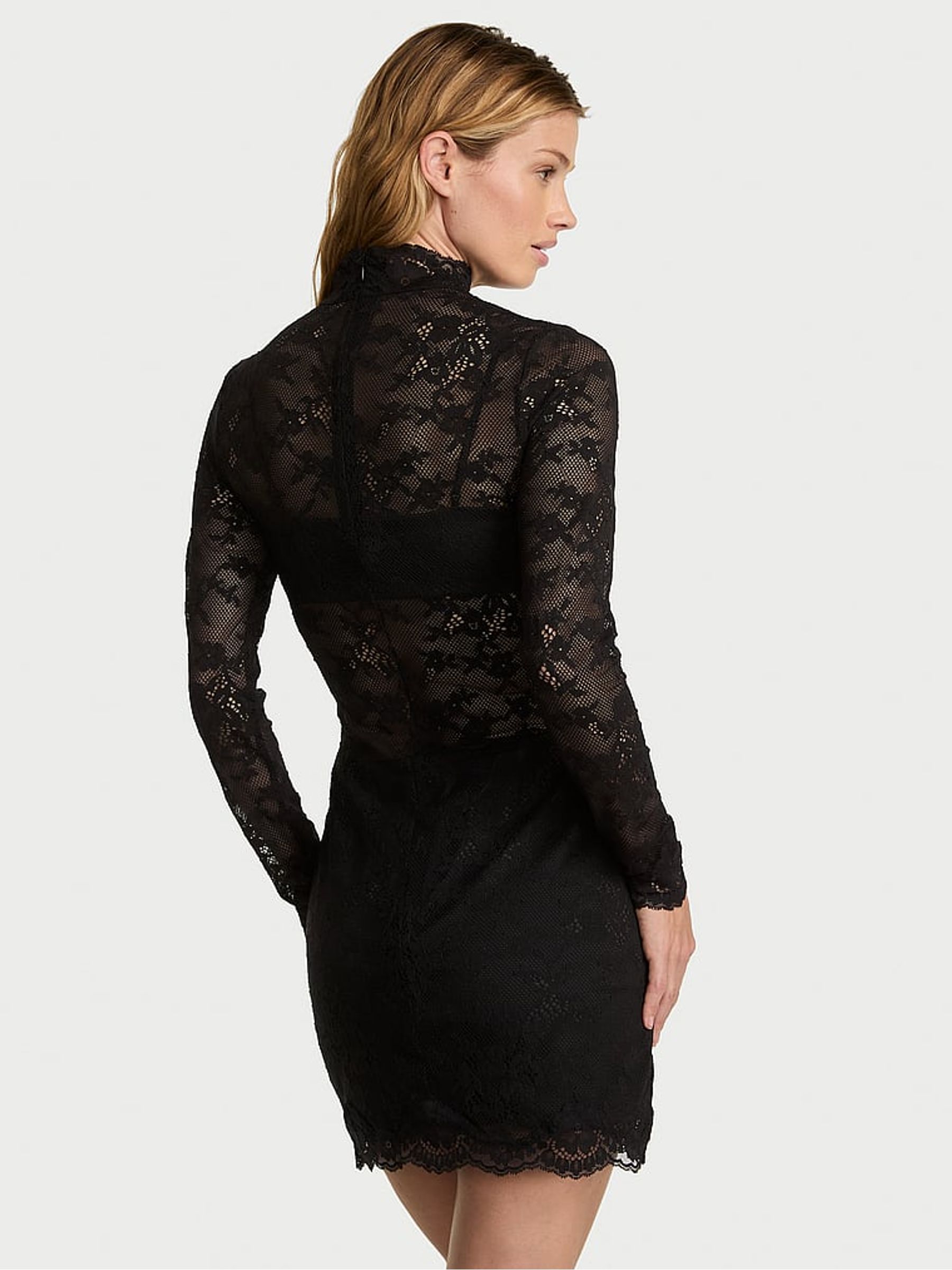 Black Lace Mini Dress Set - Image 2 of 2