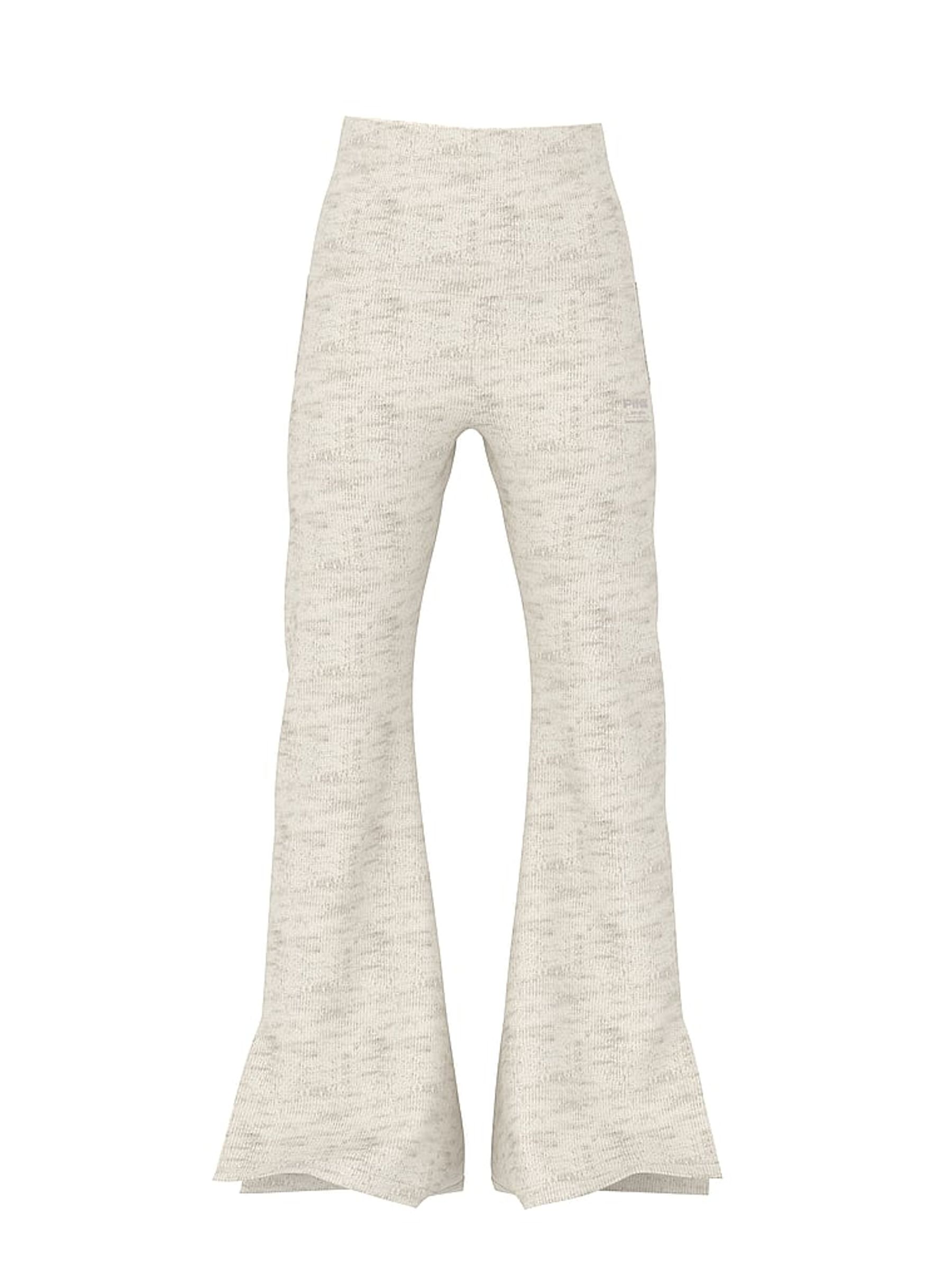 Natural Heather White Flared Fleece Fold Over Joggers - Image 3 of 3