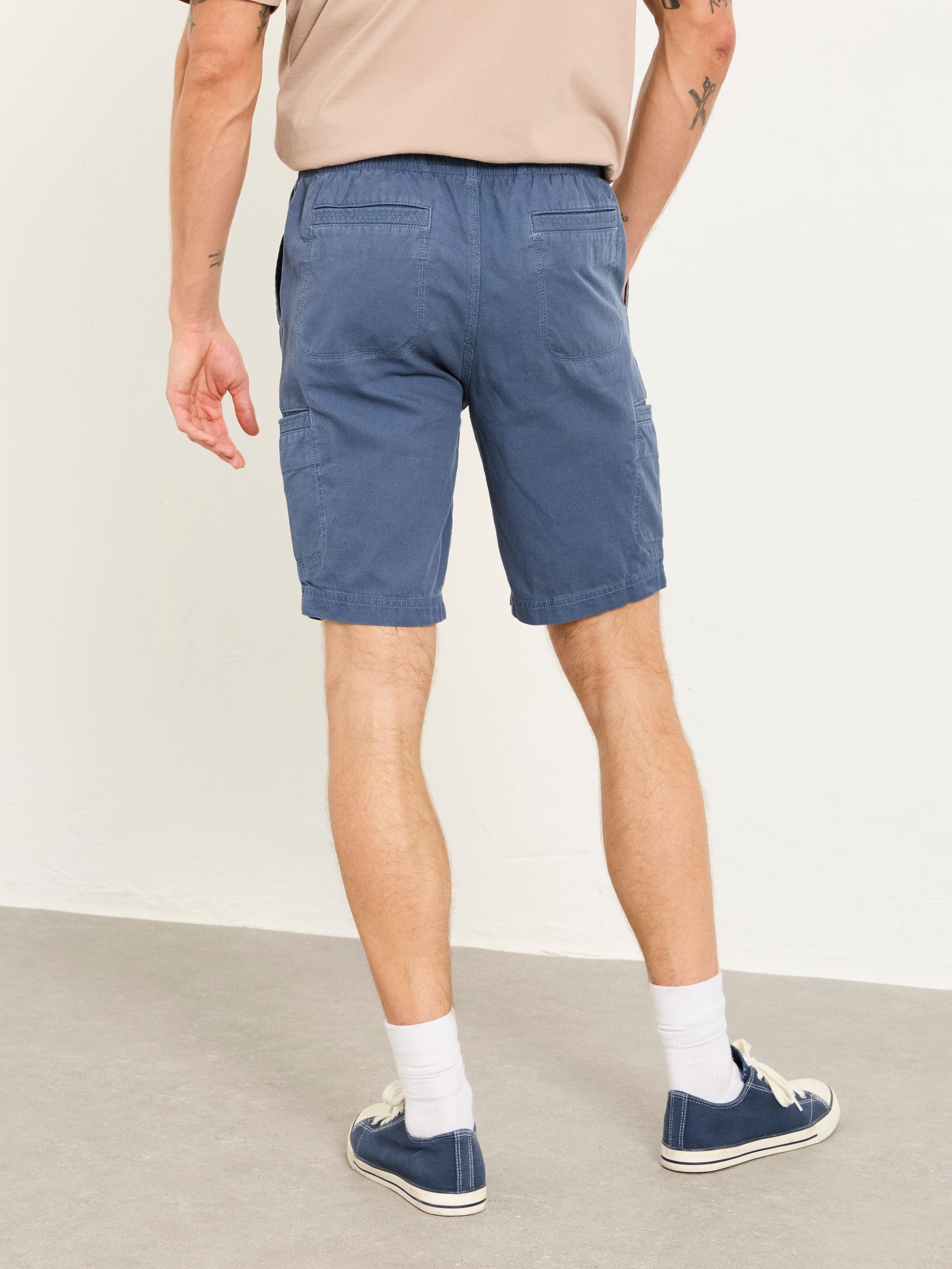 Padstow Mid Blue Pull On Garment Dye Utility Shorts - Image 2 of 7