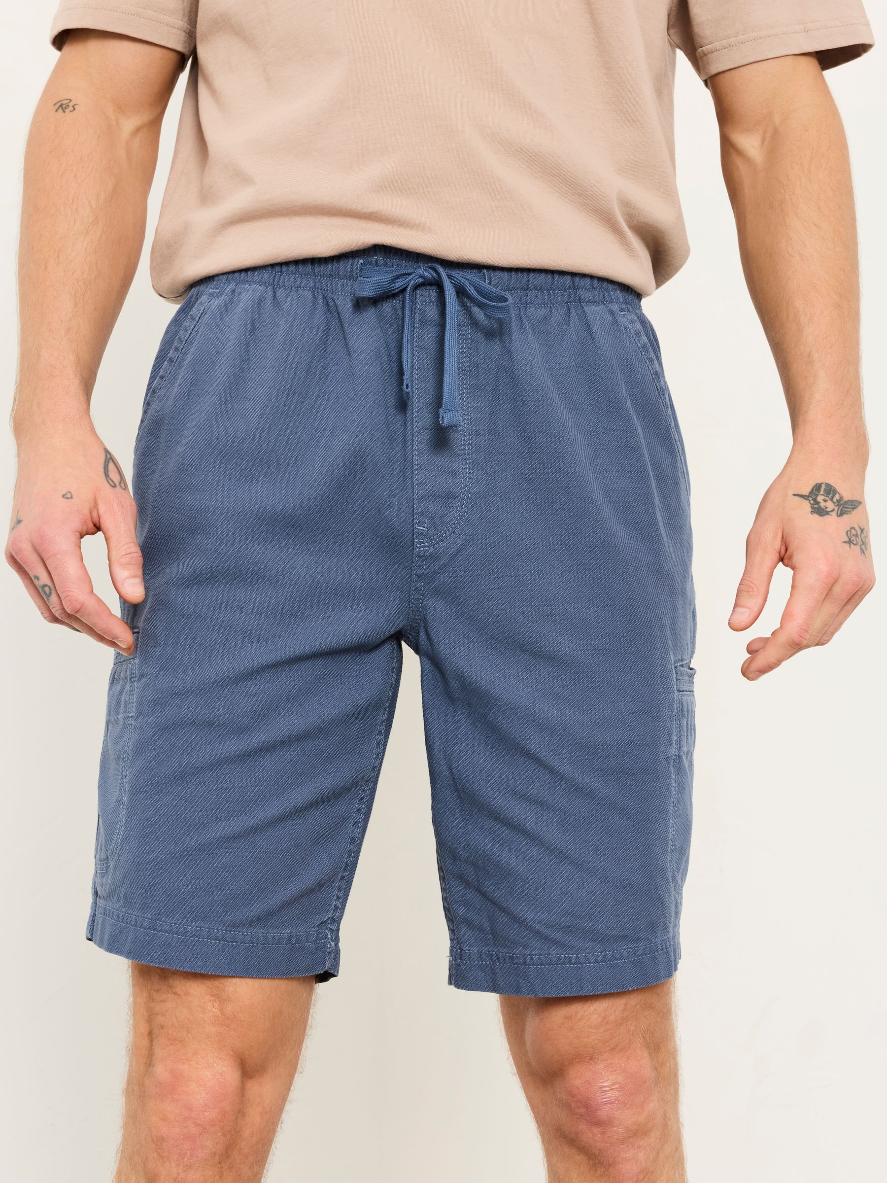 Padstow Mid Blue Pull On Garment Dye Utility Shorts - Image 4 of 7