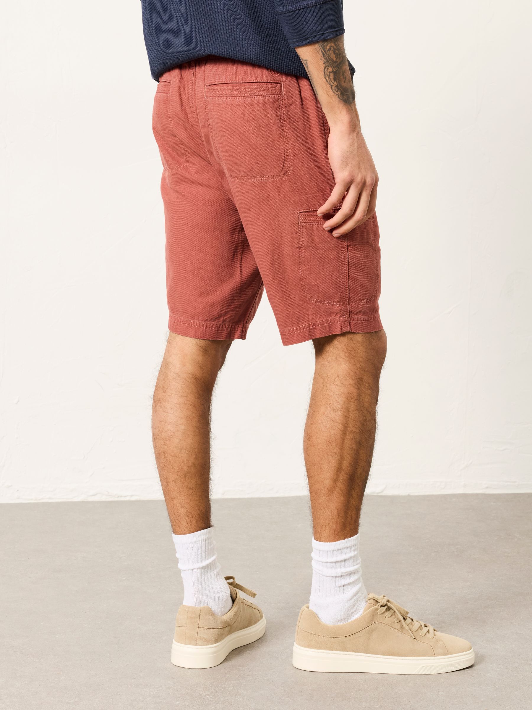 Padstow Terracotta Pull On Garment Dye Utility Shorts - Image 2 of 7
