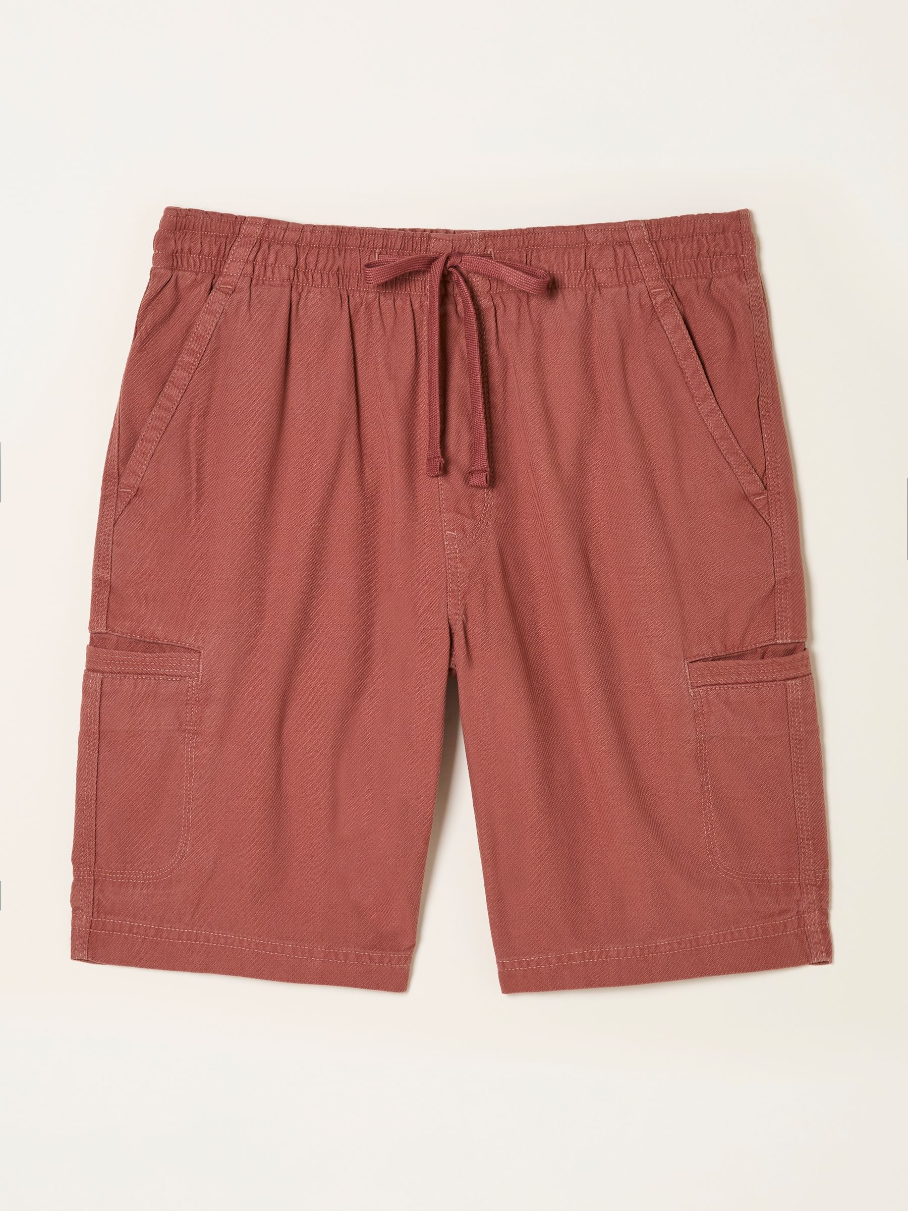 Padstow Terracotta Pull On Garment Dye Utility Shorts - Image 7 of 7