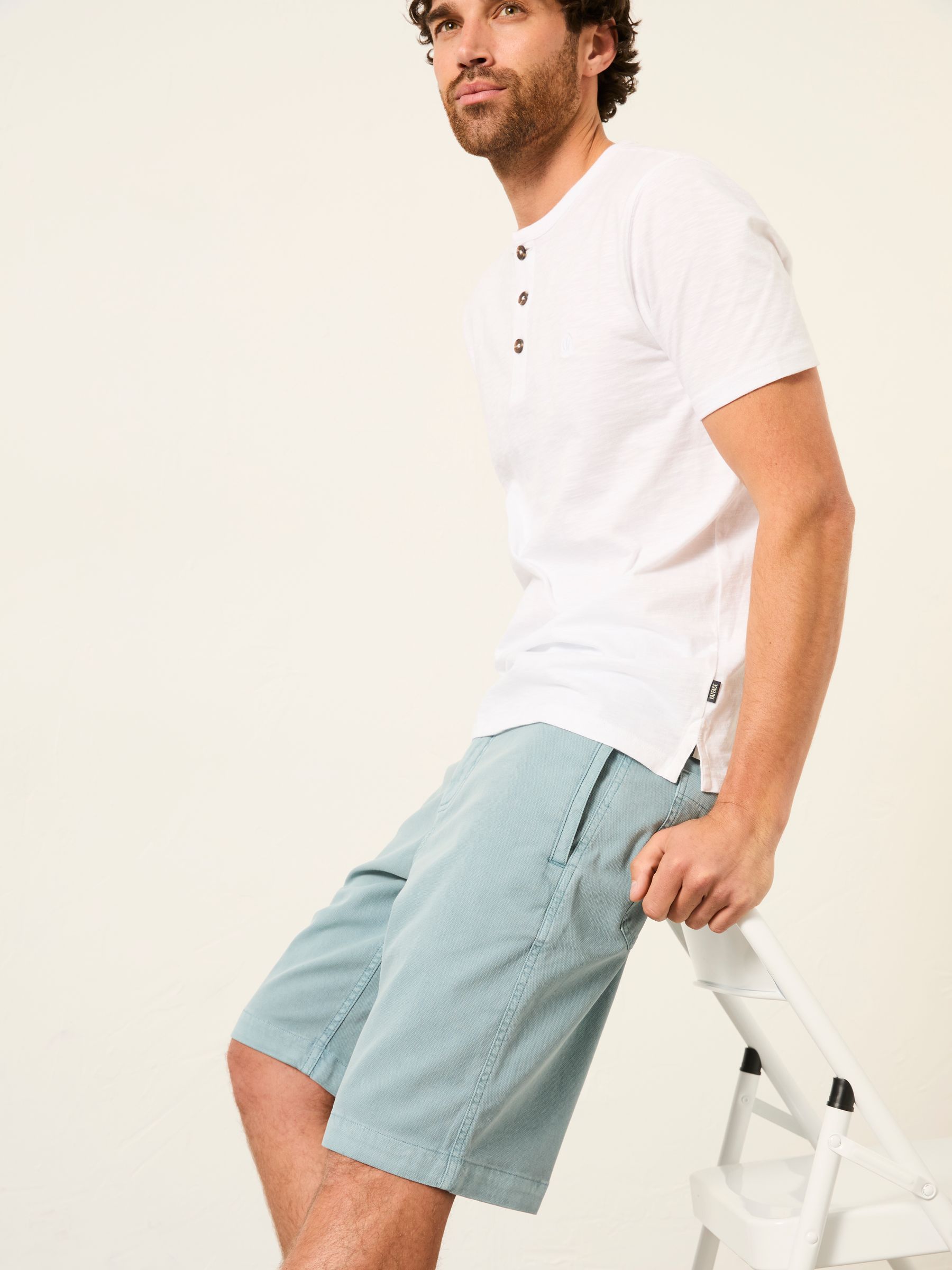 Aqua Blue Stow Garment Dye Chino Shorts - Image 4 of 5