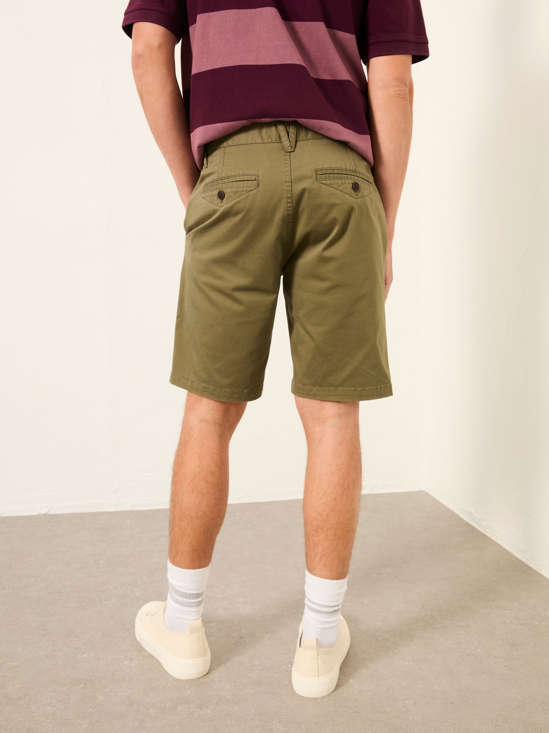 Mawes Khaki Green Chino Shorts - Image 2 of 6