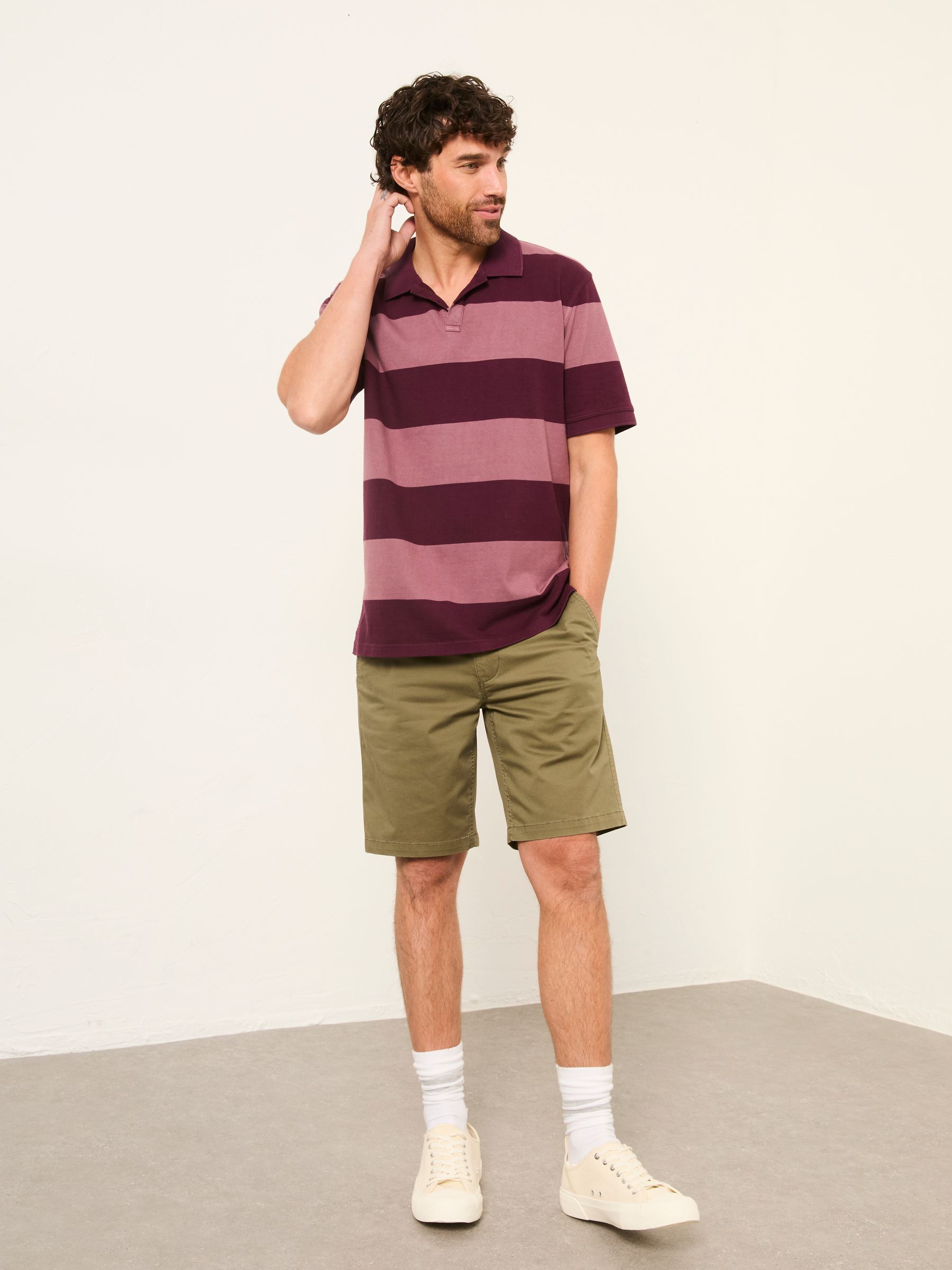 Mawes Khaki Green Chino Shorts - Image 3 of 6