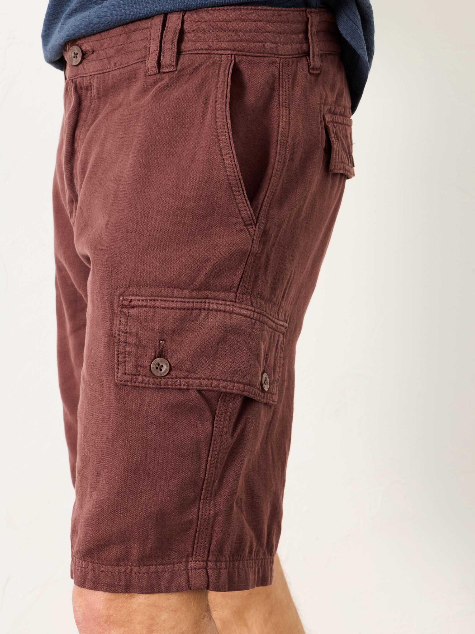 Brecon Plum Purple Garment Dye Cargo Shorts - Image 3 of 6