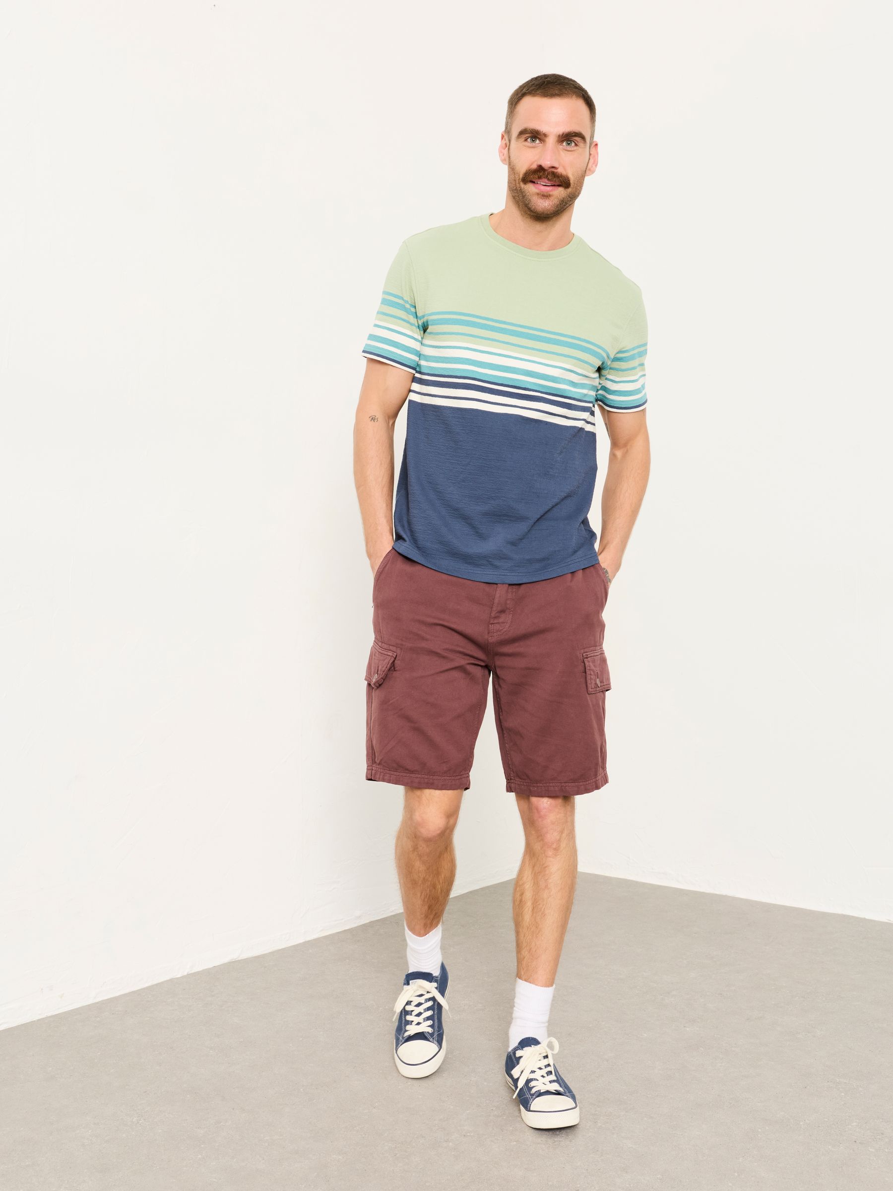 Brecon Plum Purple Garment Dye Cargo Shorts - Image 5 of 6