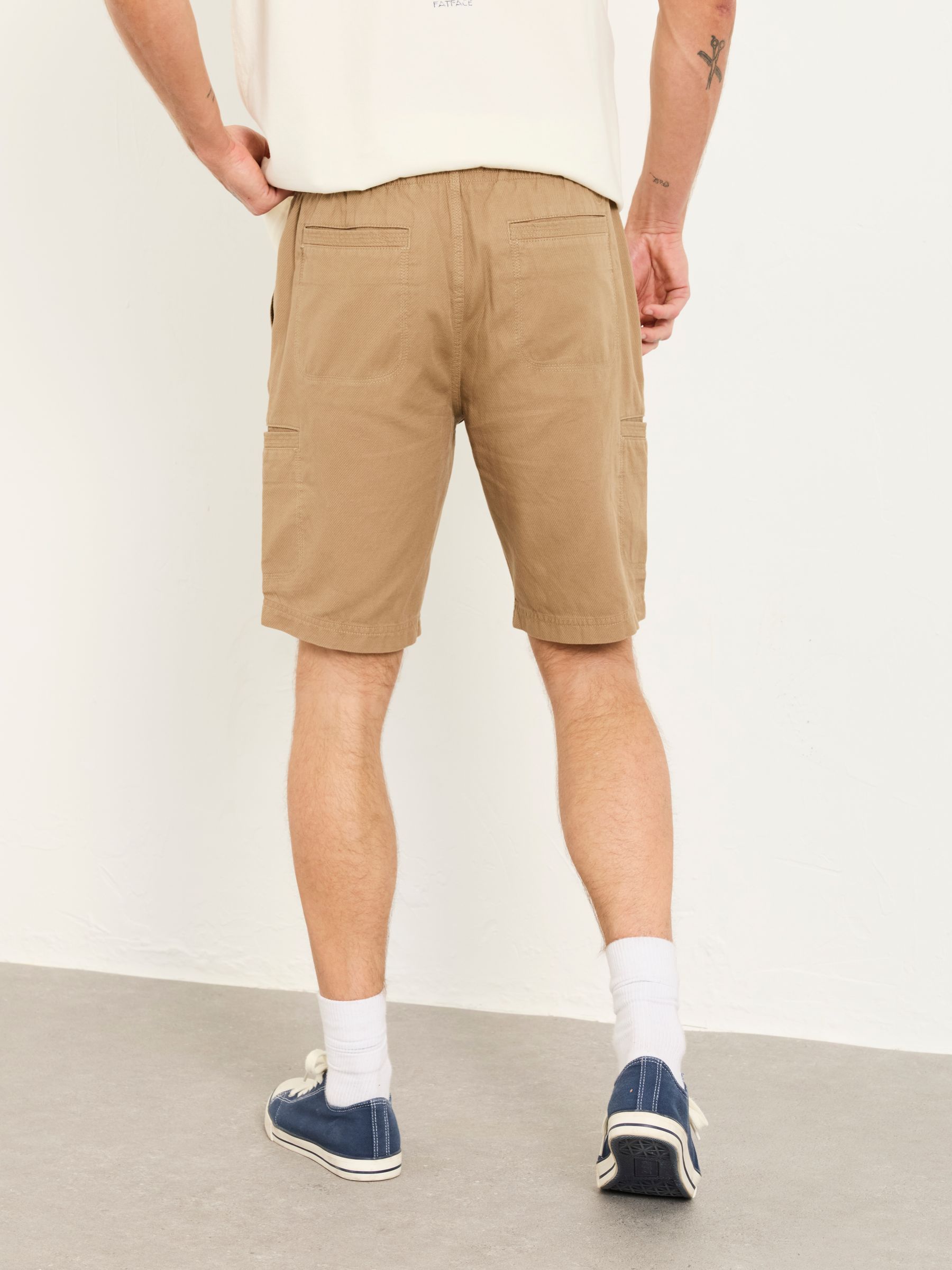 Padstow Dark Natural Pull On Garment Dye Utility Shorts - Image 2 of 6