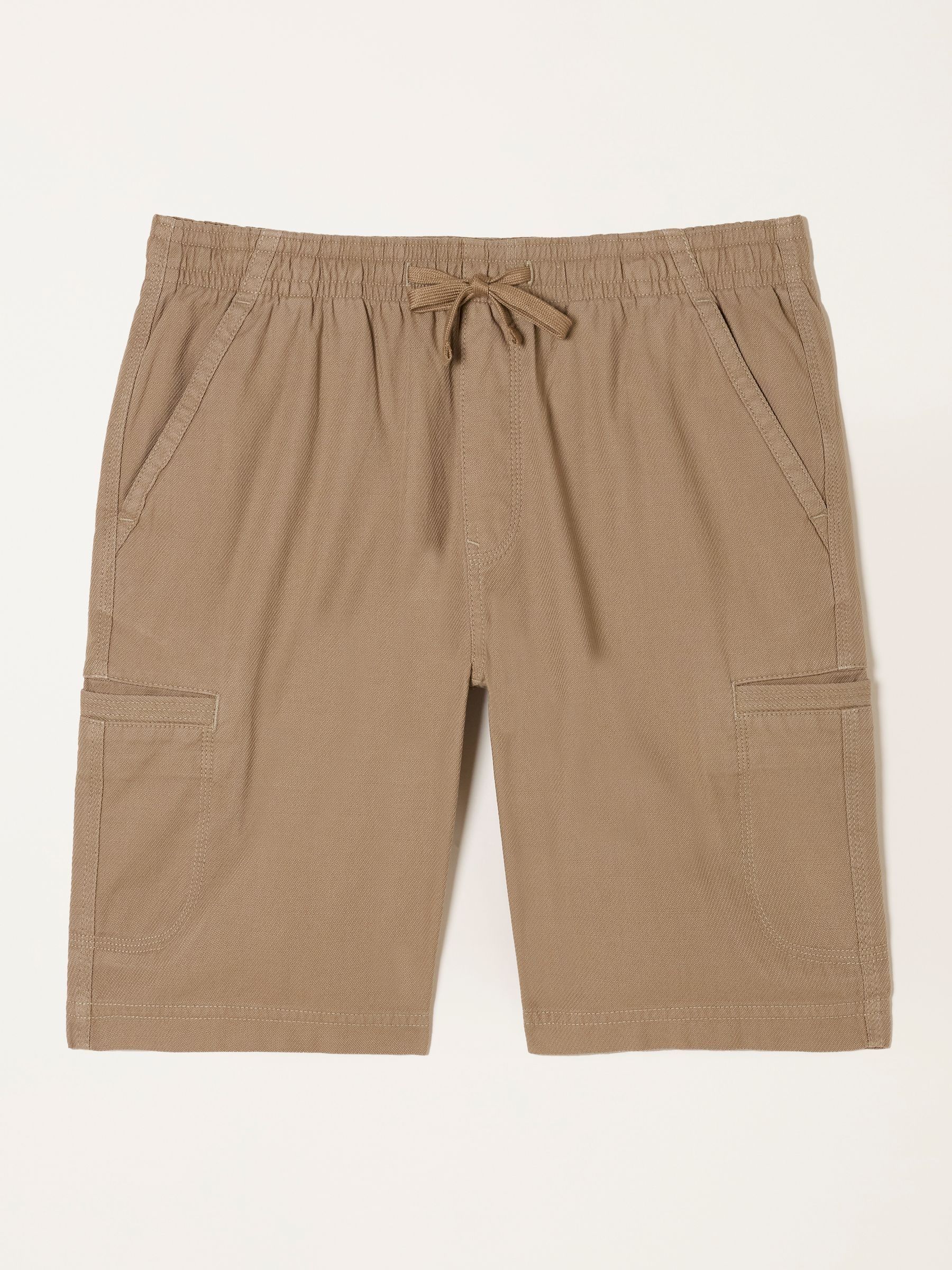 Padstow Dark Natural Pull On Garment Dye Utility Shorts - Image 6 of 6