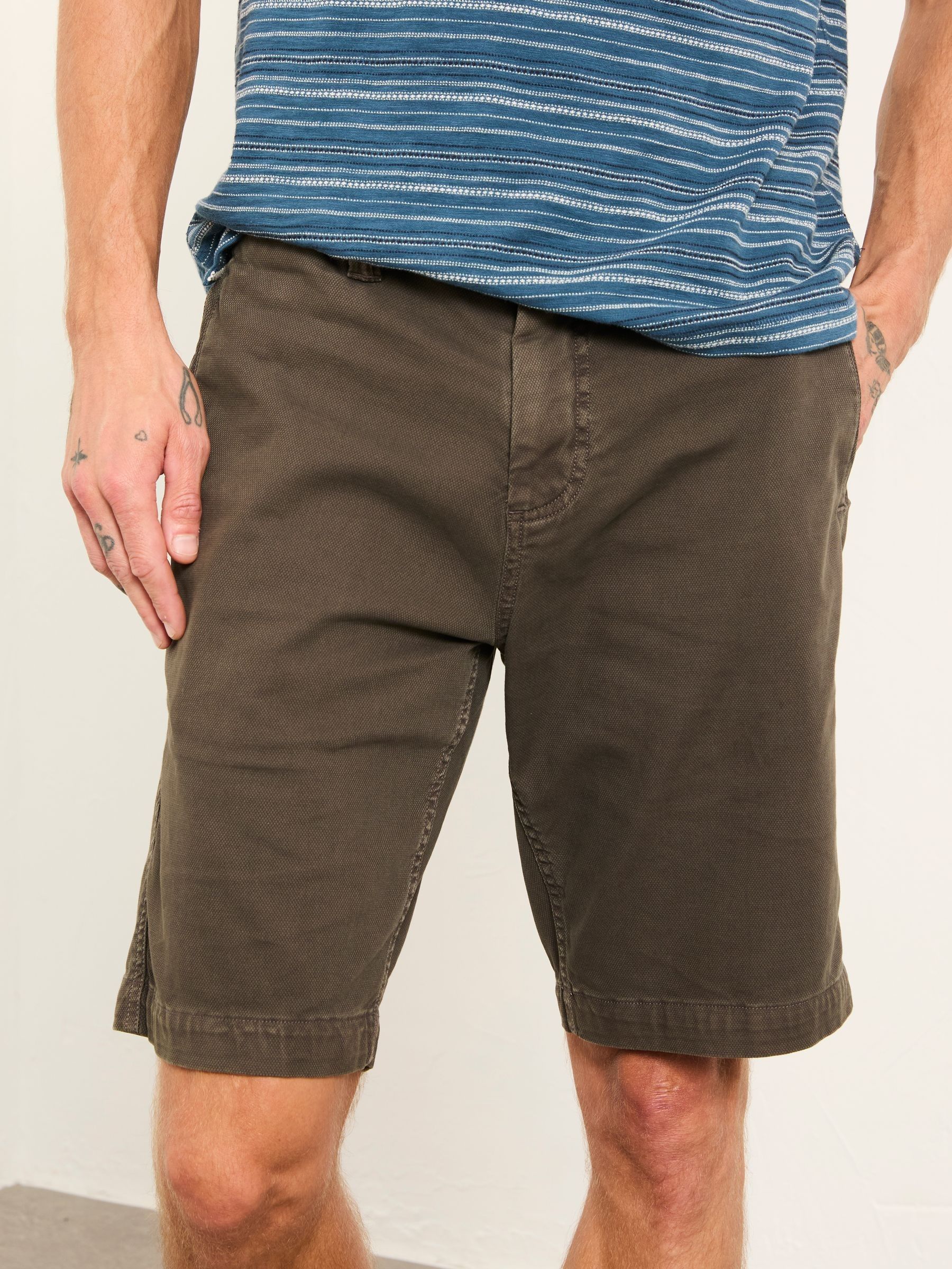 Dark Brown Stow Garment Dye Chino Shorts - Image 1 of 5