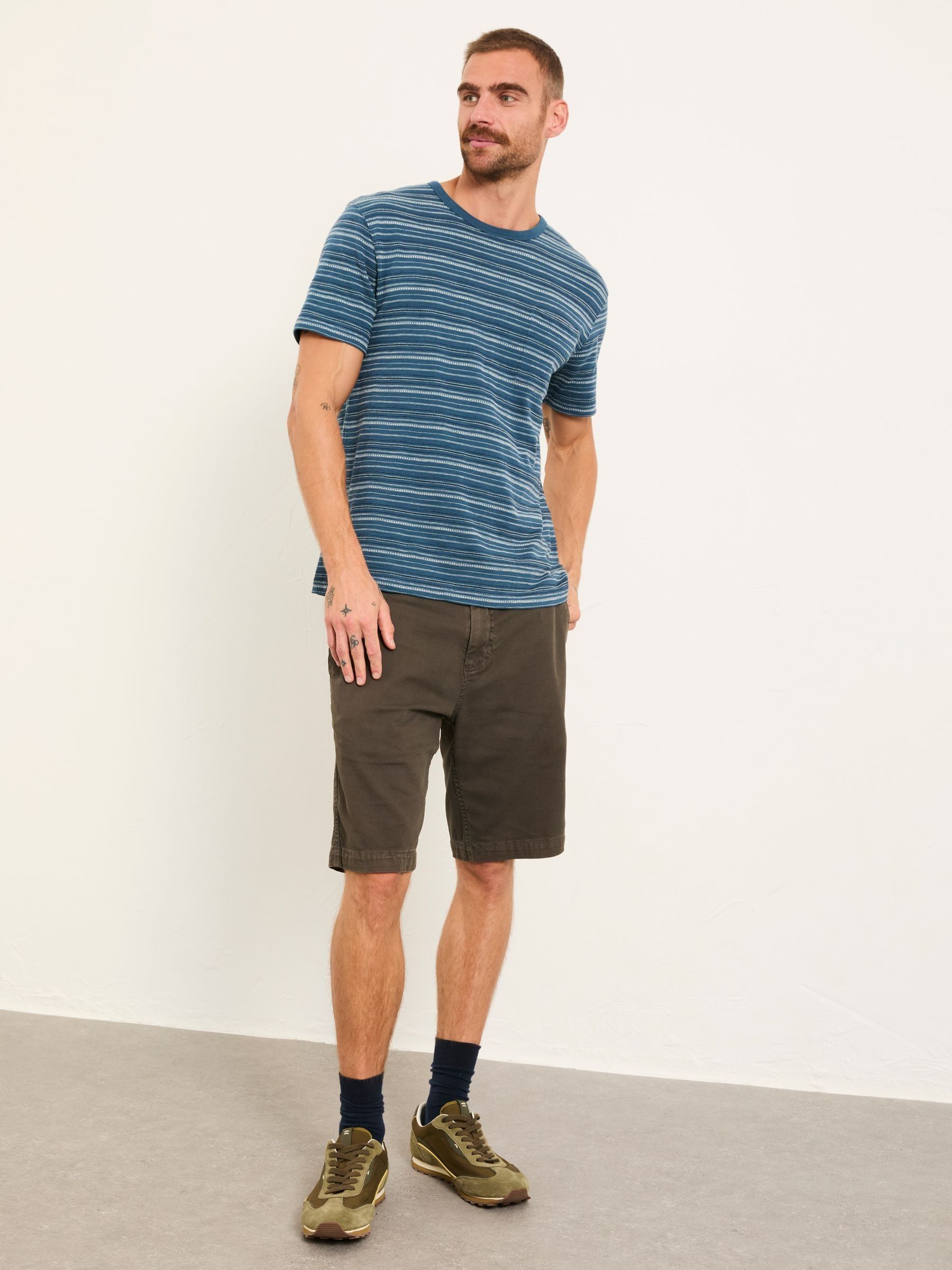 Dark Brown Stow Garment Dye Chino Shorts - Image 3 of 5