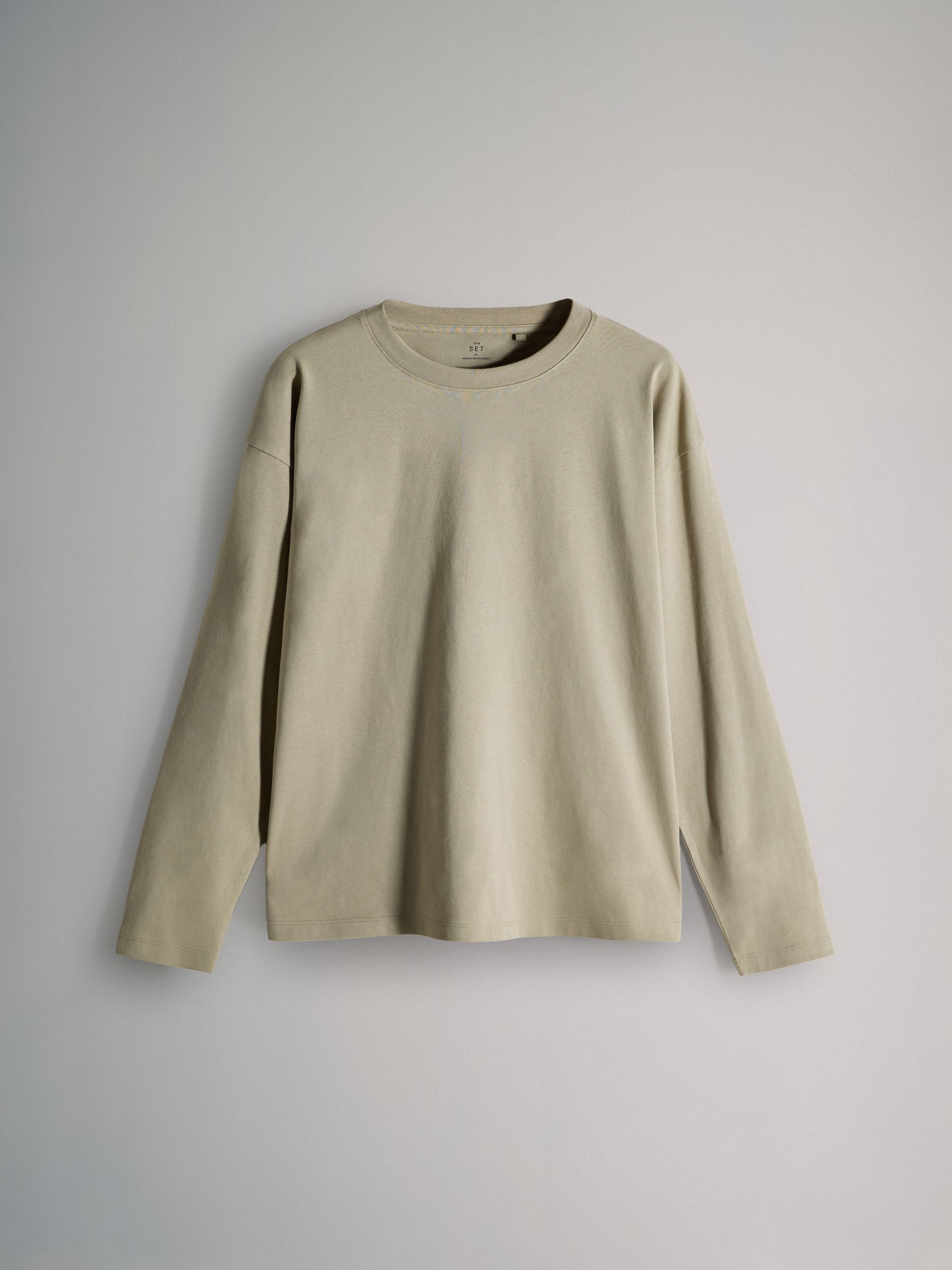Navy/Stripe/Neutral/Khaki - 4 Pack Heavyweight Relaxed Long Sleeve T-Shirts - Image 4 of 6