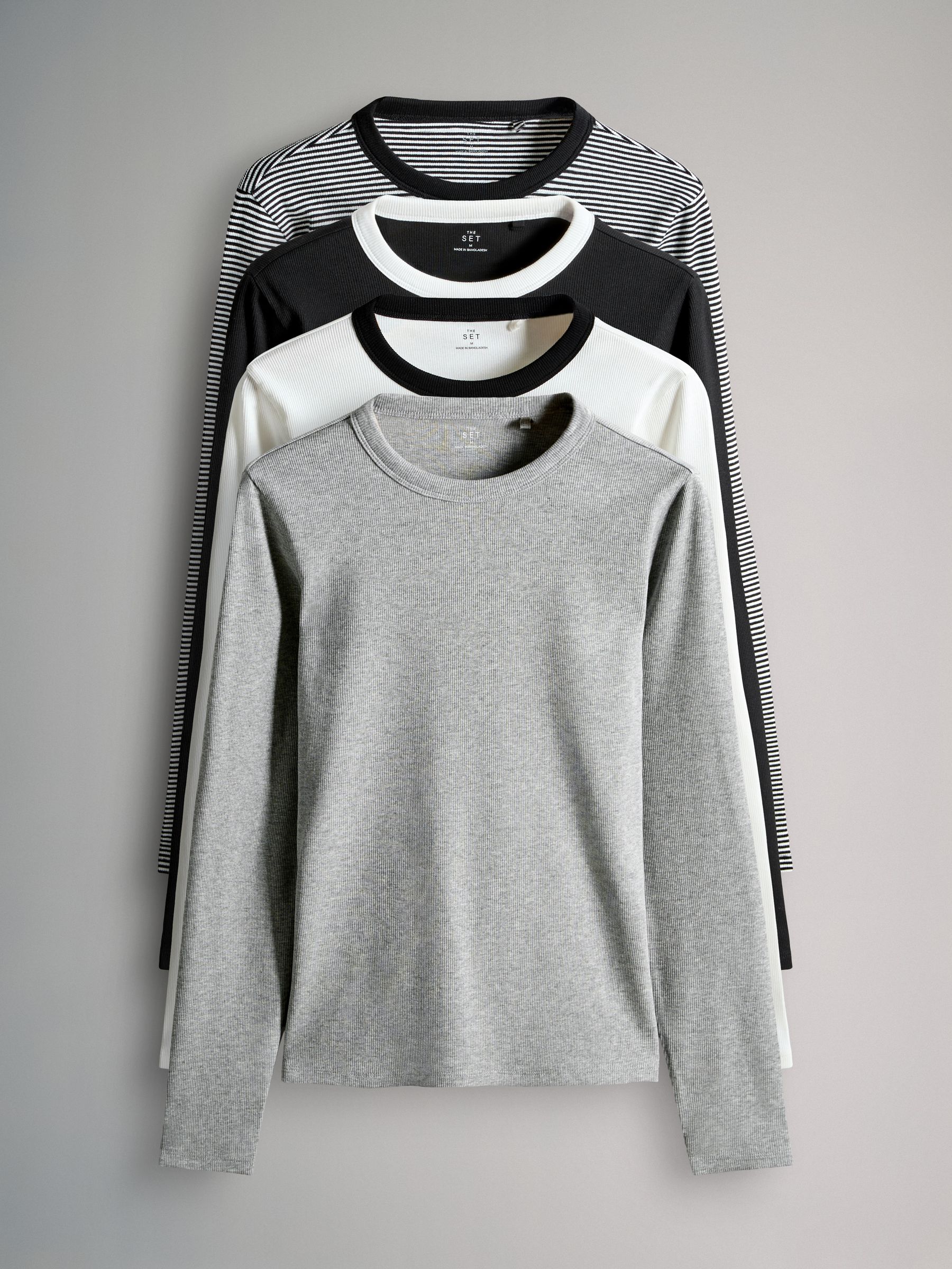 4 Pack Rib Long Sleeve T-Shirts - Image 1 of 6