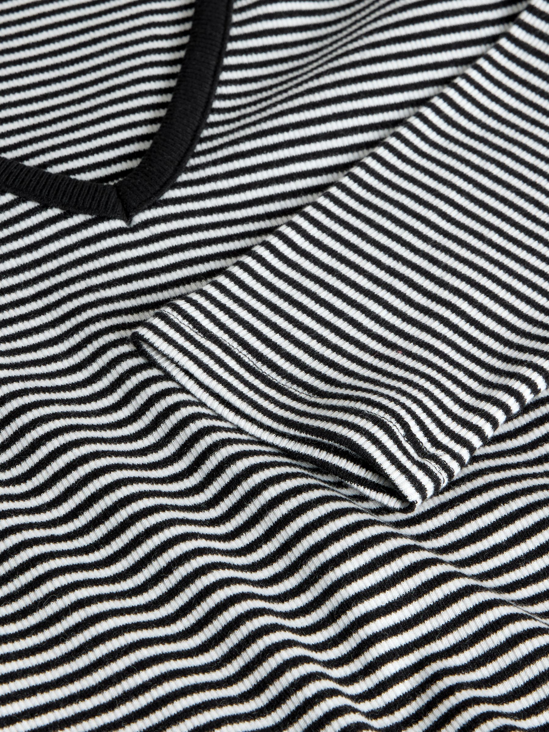 Black/White/Grey/Stripe - 4 Pack V-Neck Ribbed Long Sleeve T-Shirts - Image 11 of 11